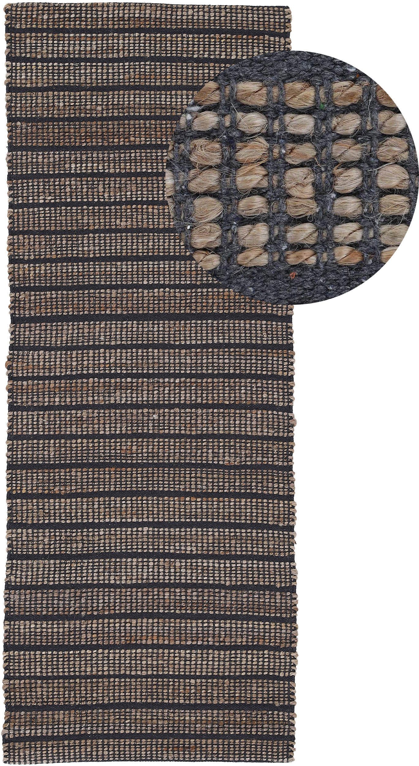 Jute/Baumwolle rechteckig, Läufer 6 mm, Lara, aus carpetfine, Höhe: Wendeteppich