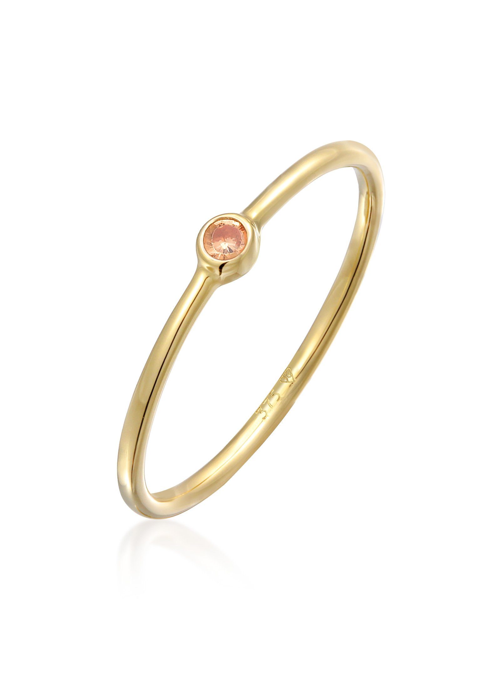 Elli Premium Fingerring Solitär Zirkonia 375er Gelbgold