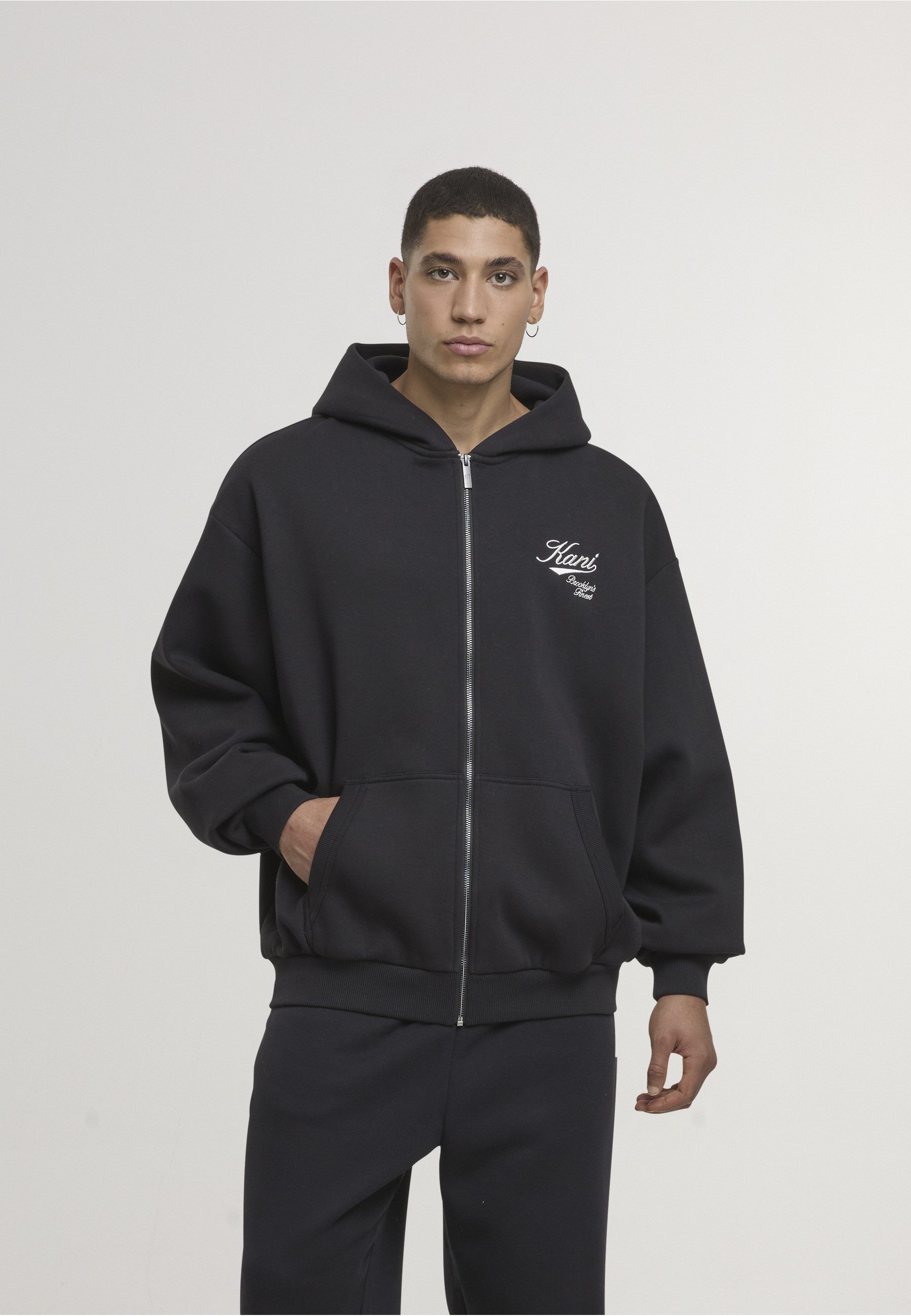 Karl Kani Neopren-Hoodie Karl Kani Cursive Varsity Oversized Zip Hoodie (1-tlg)