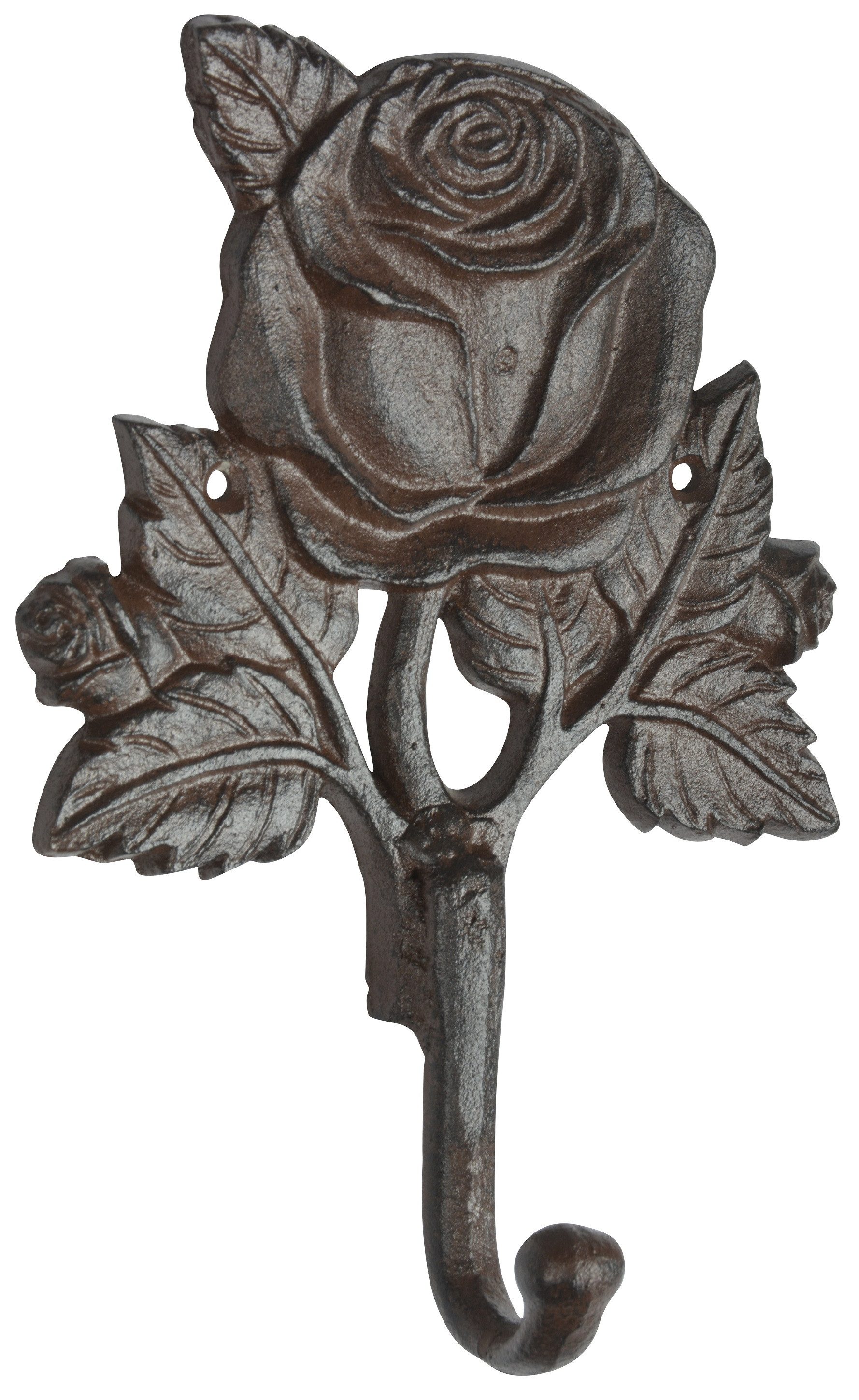 Dekowunder Wandhaken Garderobenhaken in form einer Wunderschönen Rose aus Gusseisen, (1x Haken)