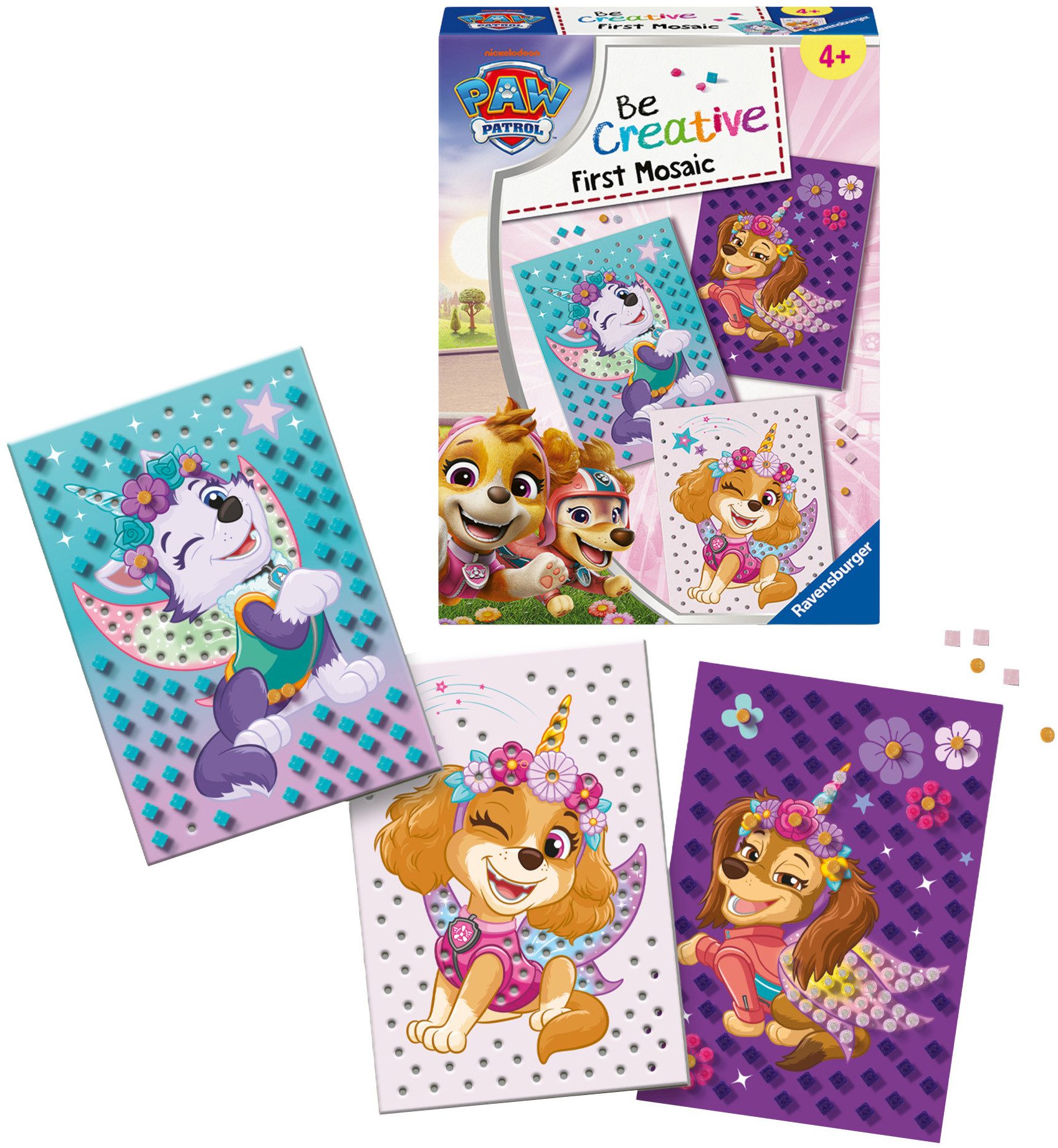 Ravensburger Kreativset BeCreative Midi, Mein erstes Mosaik Paw Patrol, Made in Europe