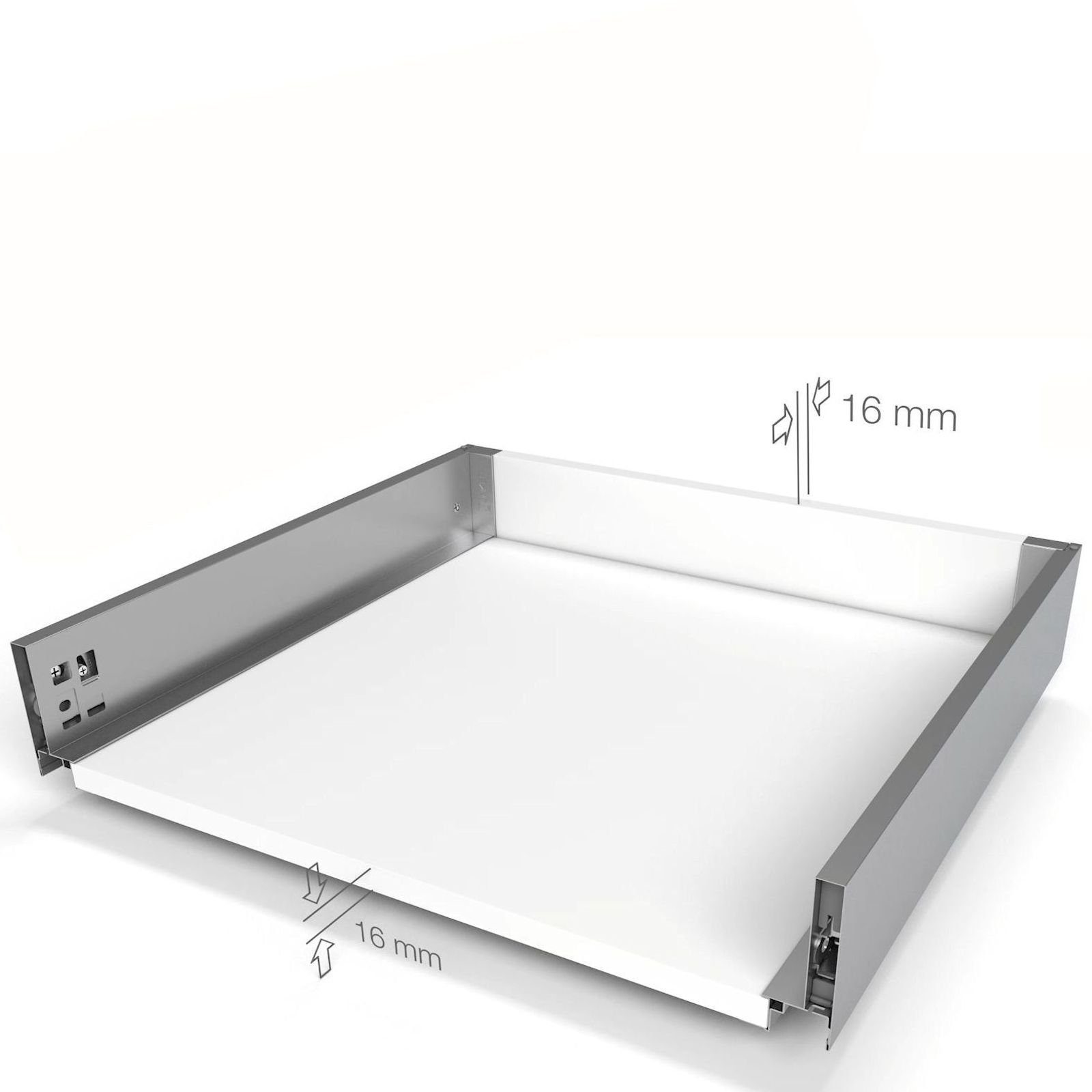 SO-TECH® Schubkasten Schubladensystem JUNKER SLIM weiß H: 199 mm bis 40 kg belast, SoftClose, mit 13 mm schlanken Schubladenzargen, Nennlänge 500 mm – Bild 4 von 5