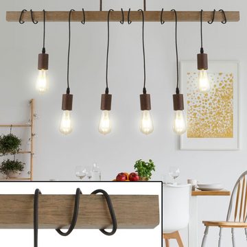 etc-shop LED Pendelleuchte, Leuchtmittel inklusive, Warmweiß, Farbwechsel, Decken Hänge Lampe DIMMBAR Holz Balken FERNBEDIENUNG Pendel