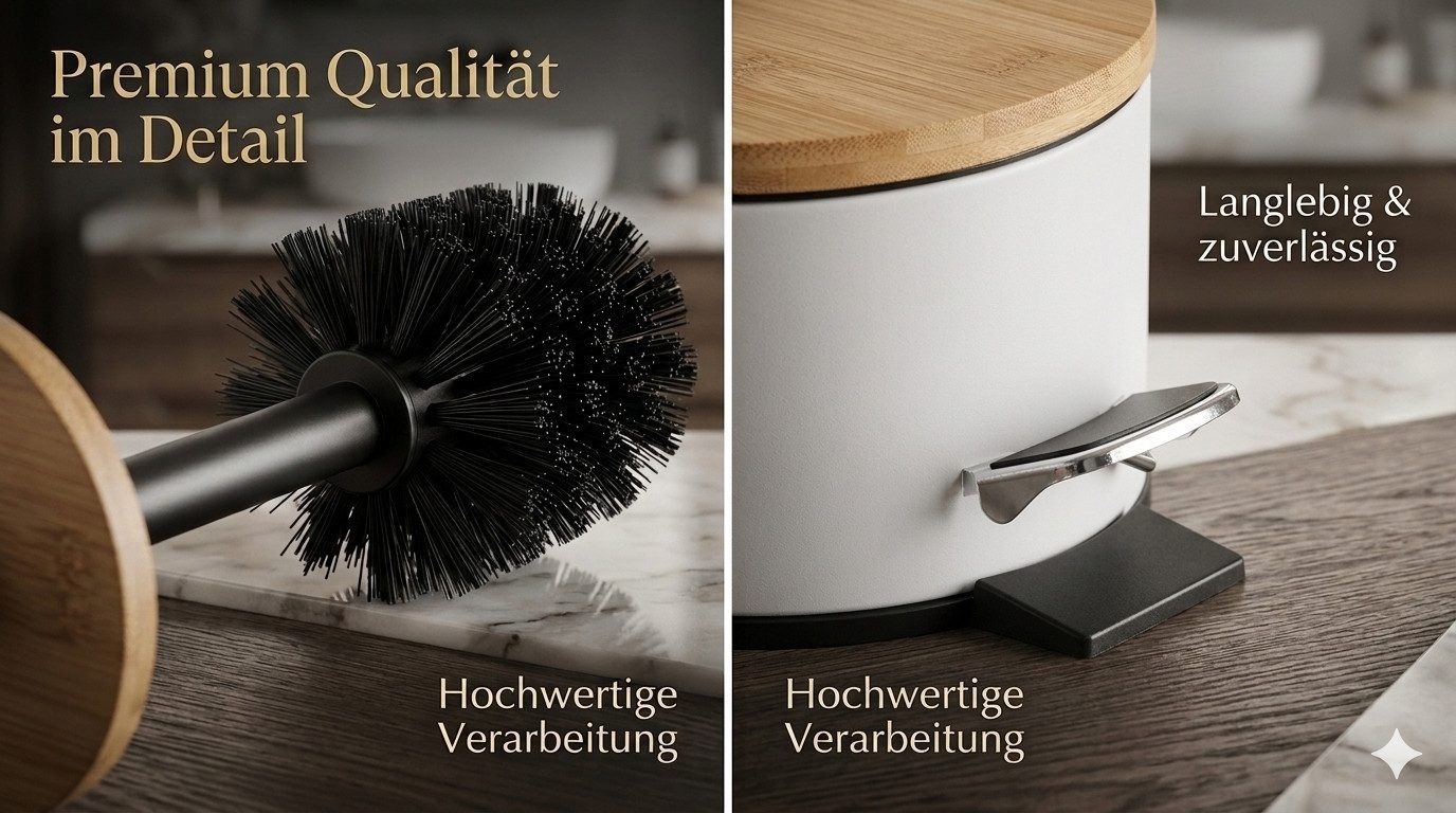 LikeKa Badaccessoire-Set 2 teilig Toilettenbürste und Kosmetikeimer matt mit Absenkautomatik – Bild 5 von 5