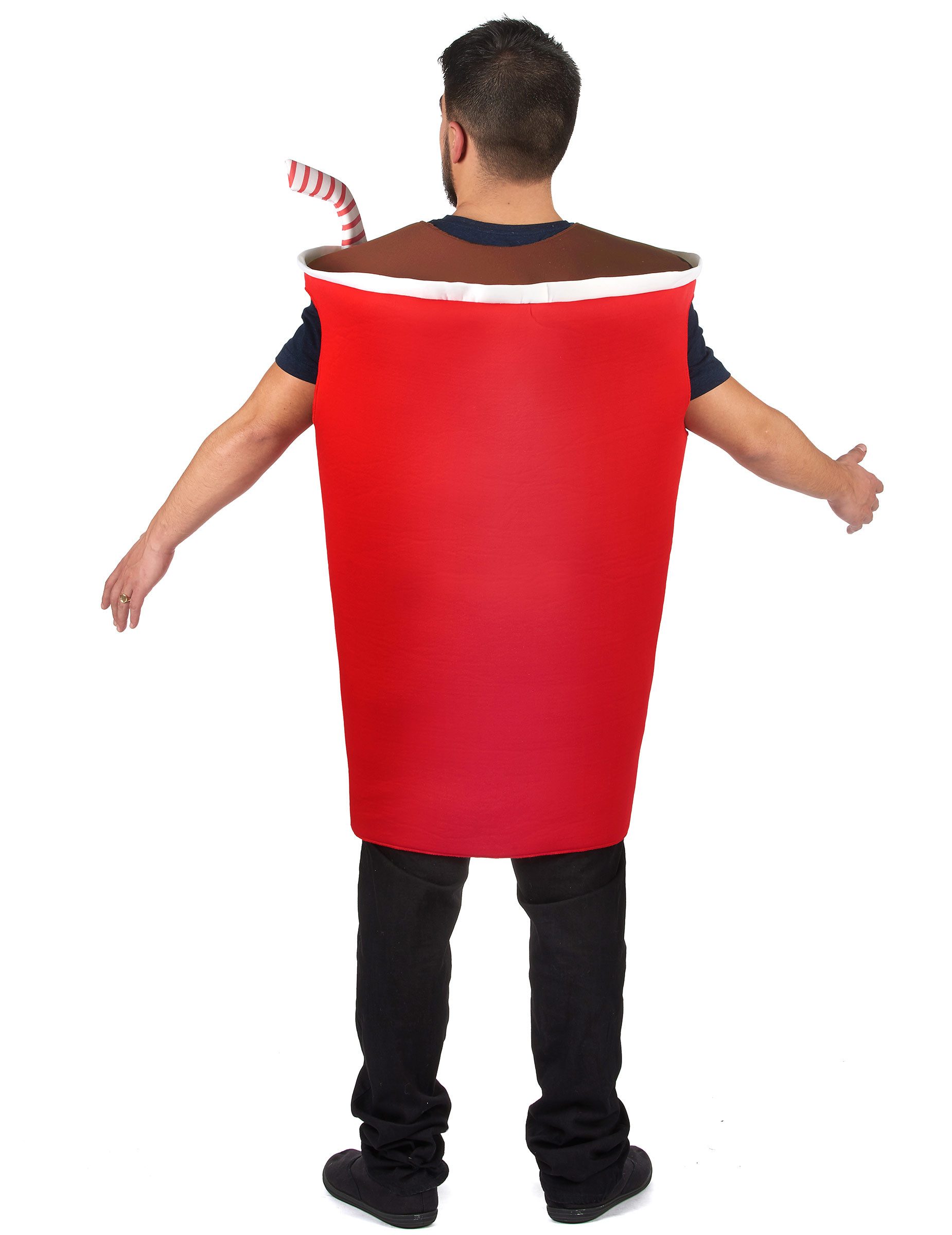 JADEO Kostüm Lustiges Cola-Becher Kostüm für Erwachsene rot-weiss