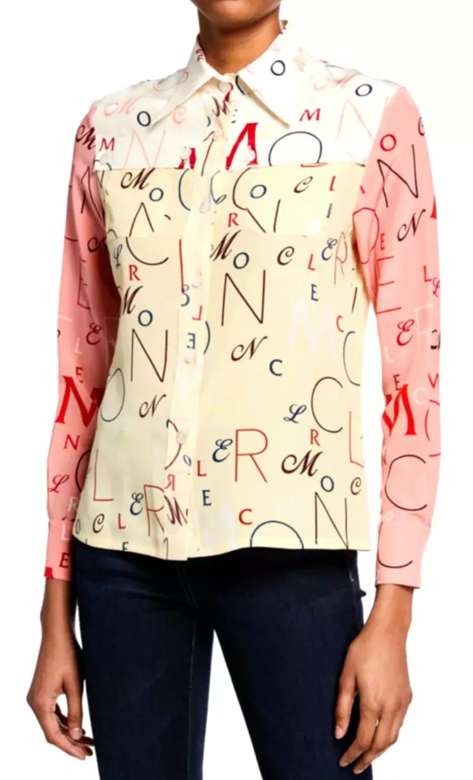Seidenbluse Genius 1952 Lettering Logo Printed