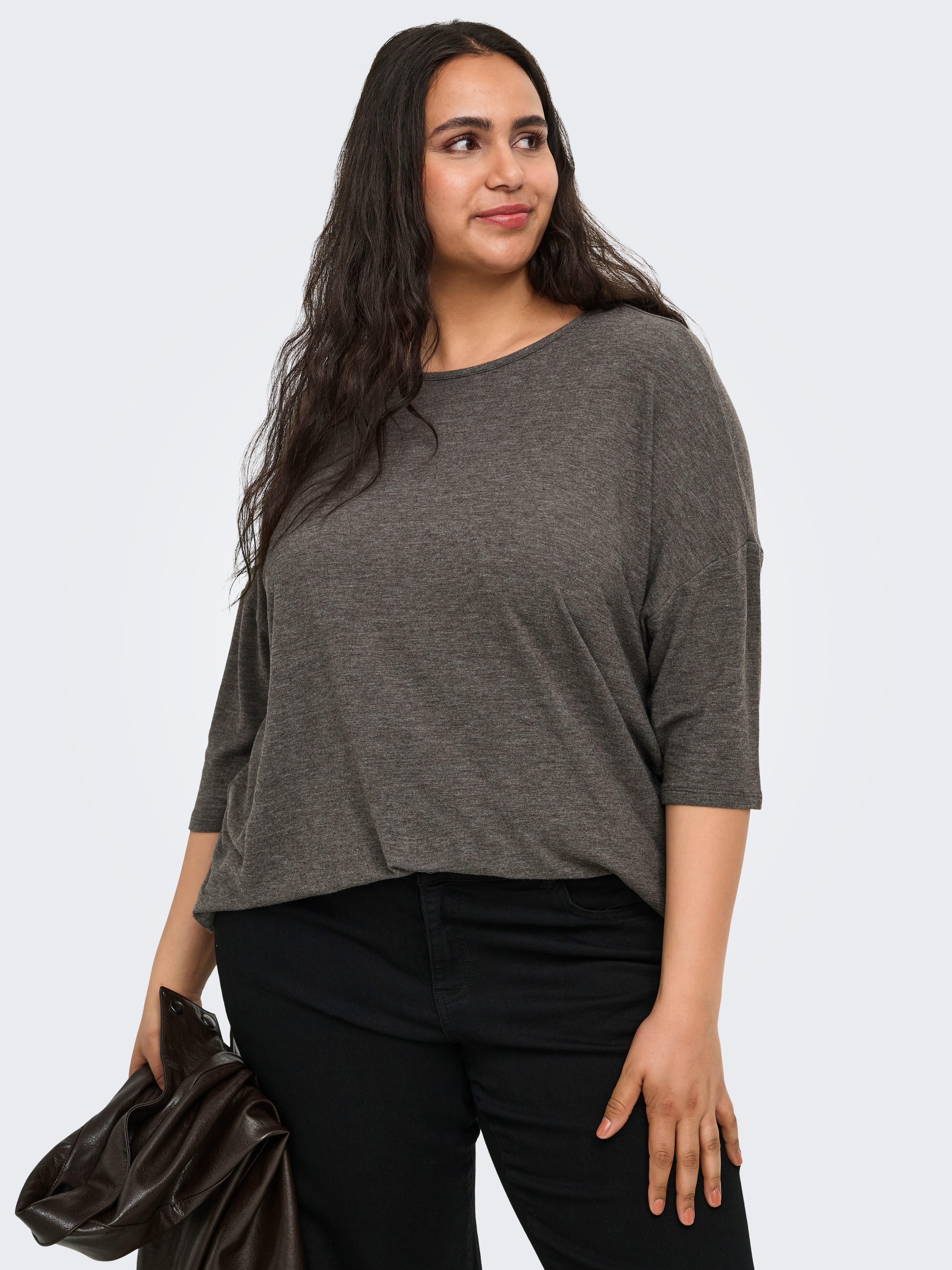 ONLY CARMAKOMA 3/4-Arm-Shirt CARLAMOUR 3/4 TOP JRS NOOS Materialmix, loose fit