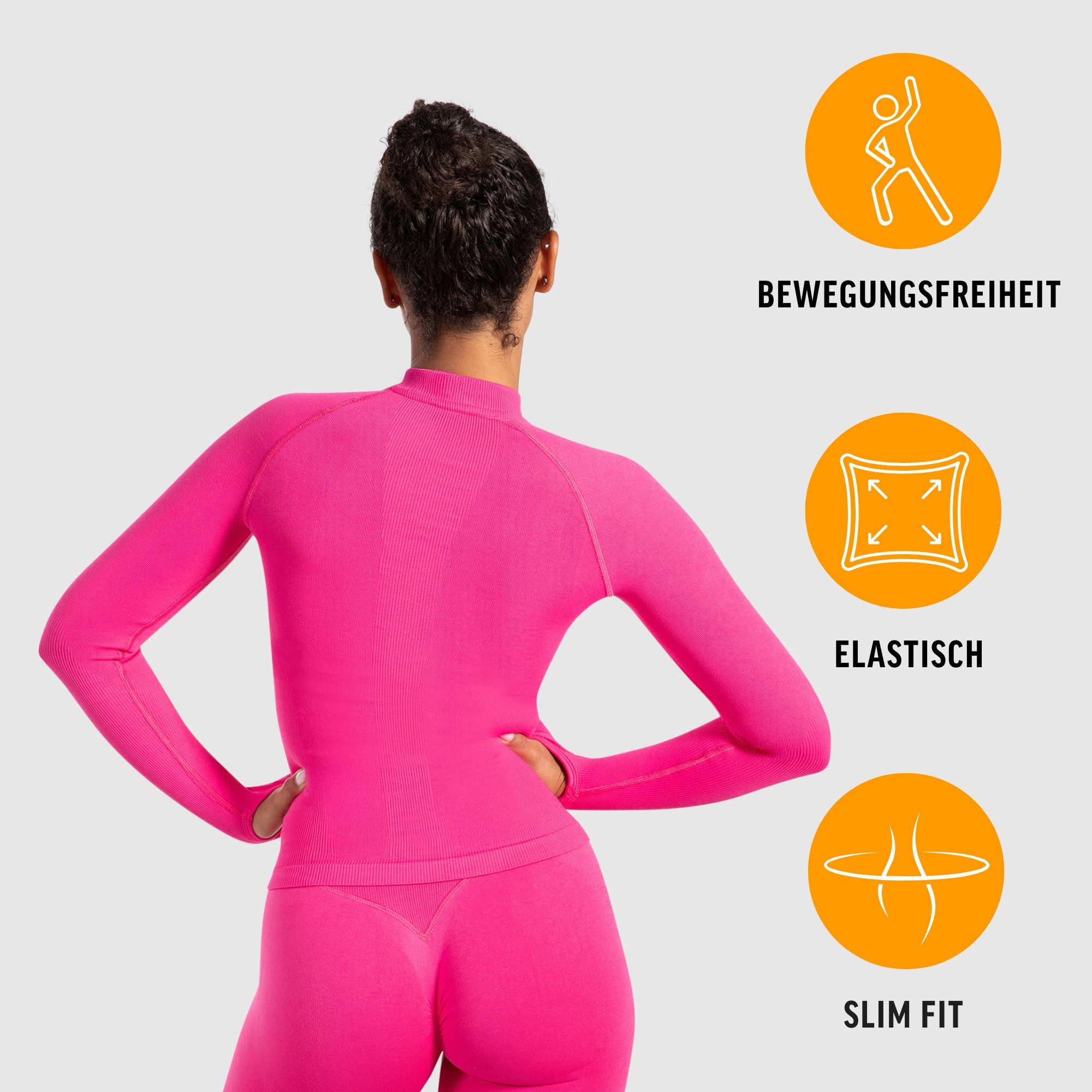 Smilodox Outdoorjacke Revia, Slim Fit Laufjacke mit Stehkragen & Daumenöffnungen, Workout Fitness Oberteil, elastisches Funktionsmaterial, Sportjacke