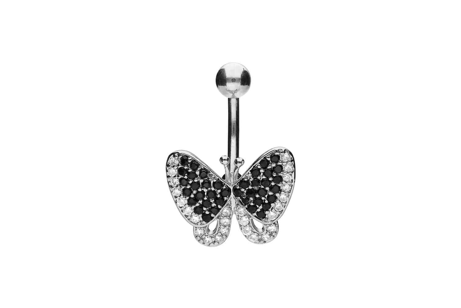 Bauchnabelpiercing Chirurgenstahl Bananabell mit Brass-Design SCHMETTERLING