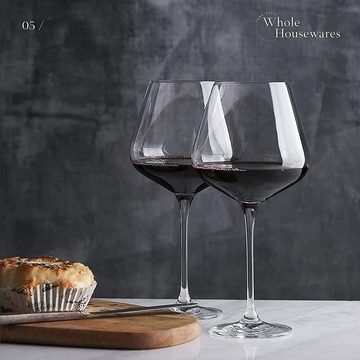 Whole Housewares Weinglas 4er-Set Weinglas-Set 850 ml Kristall für Rot- und Weißwein, Klar 1glas