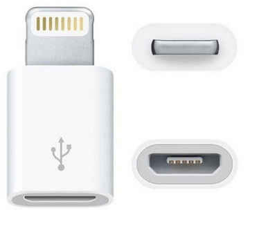 ENGELMANN Lightning auf microUSB Buchse, EnM0555 Adapter Lightning zu Micro-USB