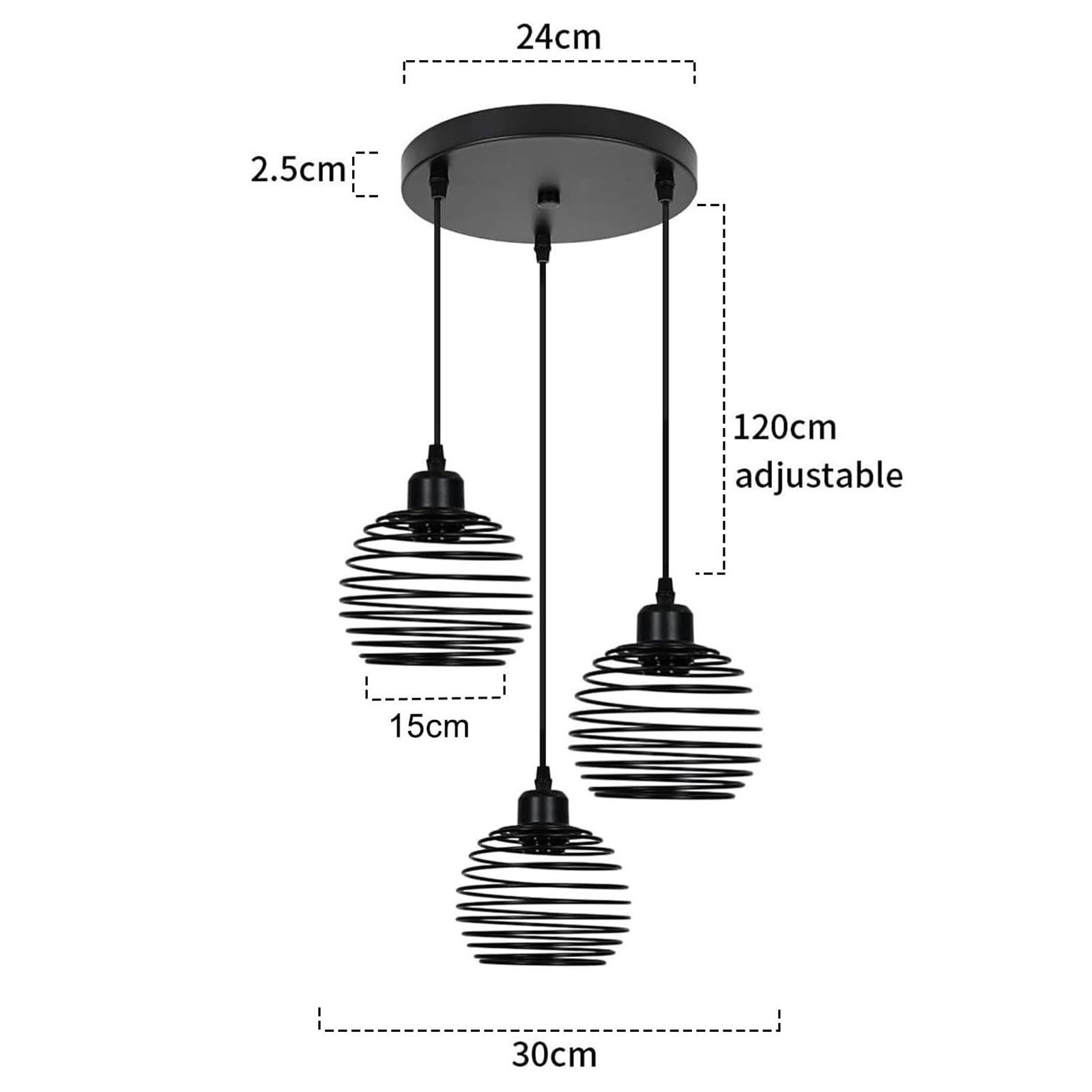 Nettlife Pendelleuchte Schwarz Esstisch Vintage Metall E27 Hängelampe Retro Hängeleuchte, LED wechselbar, für Esstisch Küche Esszimmer Wohnzimmer Arbeitszimmer Büro