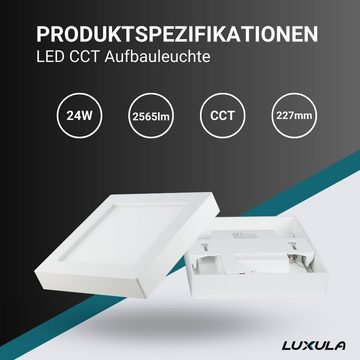 LUXULA Aufbauleuchte LED CCT Aufbauleuchte, 24W, 2565 lm, 227x35mm, Lichtfarbe einstellbar, LED fest integriert, warmweiß, CCT, neutralweiß, kaltweiß