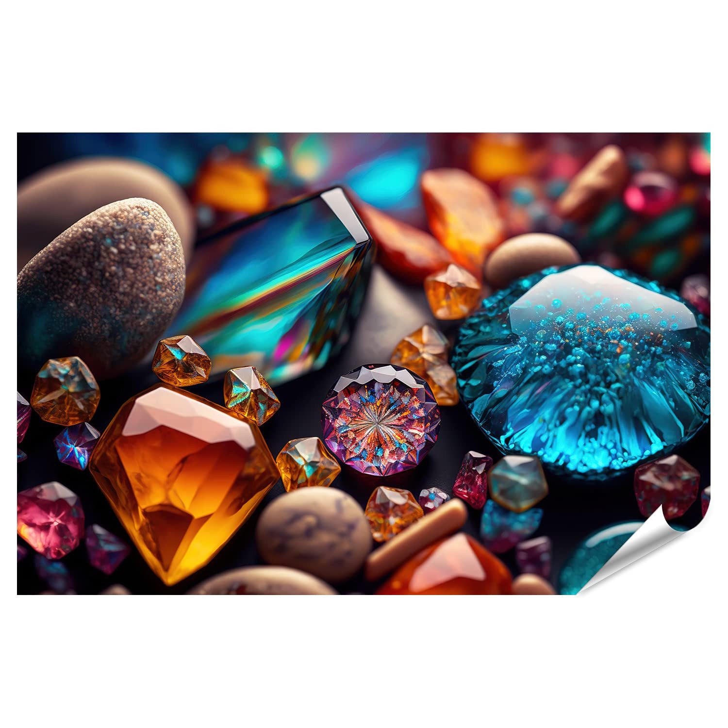 islandburner Poster Juwelen Mineralien Edelsteine Kristalle Nahaufnahme Juwelen