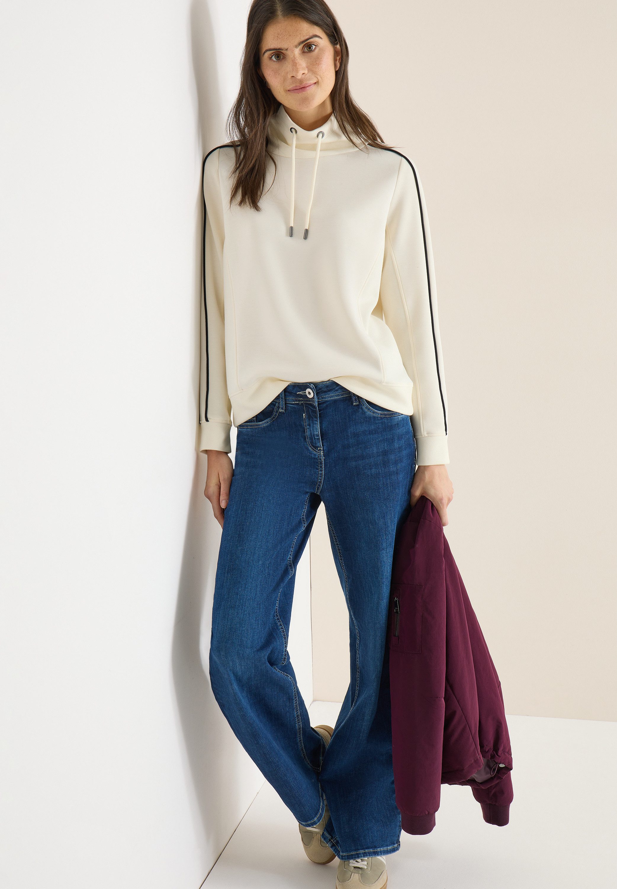 CECIL Sweatshirt Langarm mit Tapedetails