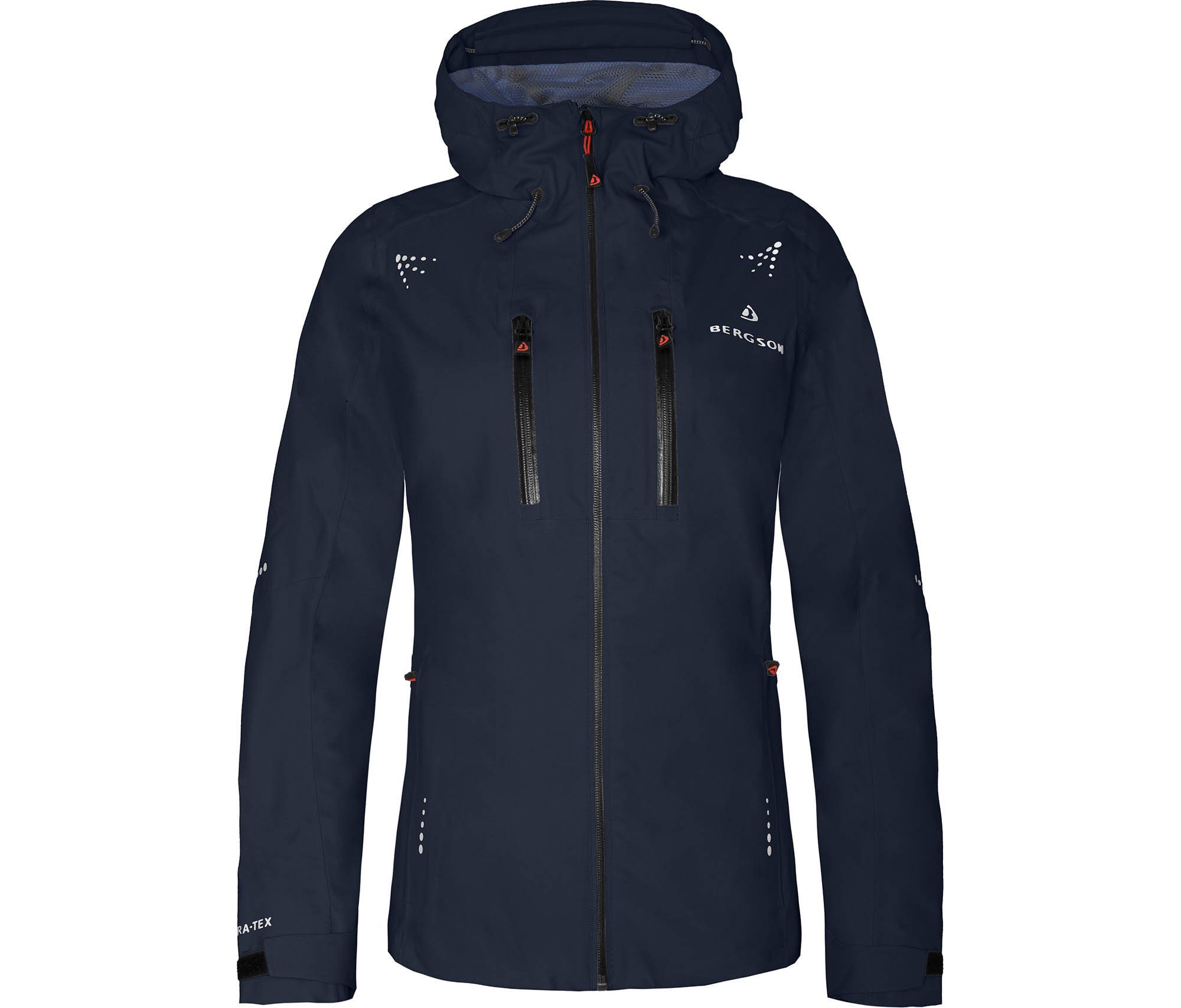 mm Normalgrößen, recycelt, Wassersäule, Regenjacke, LEKNES Damen 20000 Bergson navy Netzfutter, blau Outdoorjacke