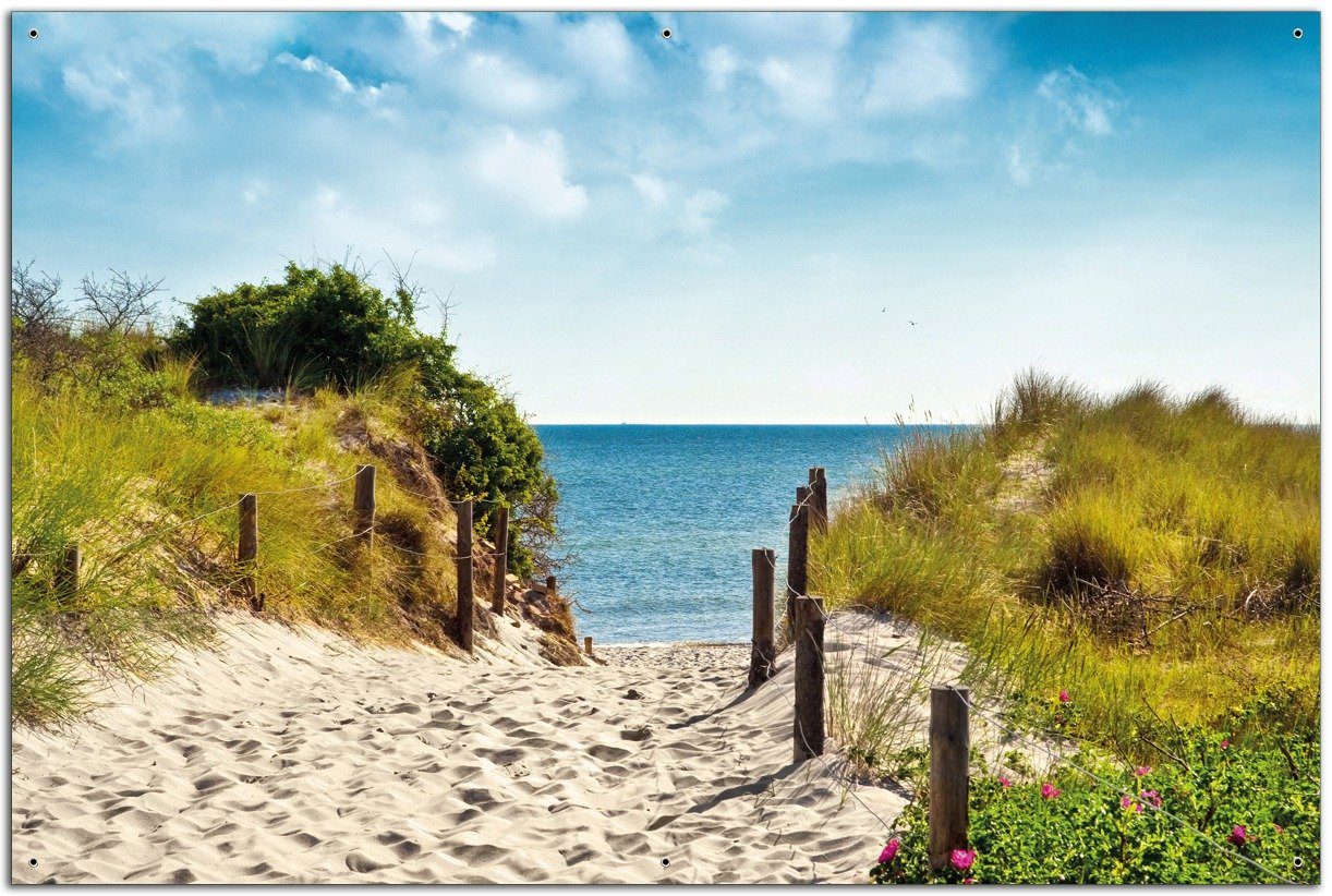 Wallario Sichtschutzzaunmatten Auf dem Sandweg zum Strand