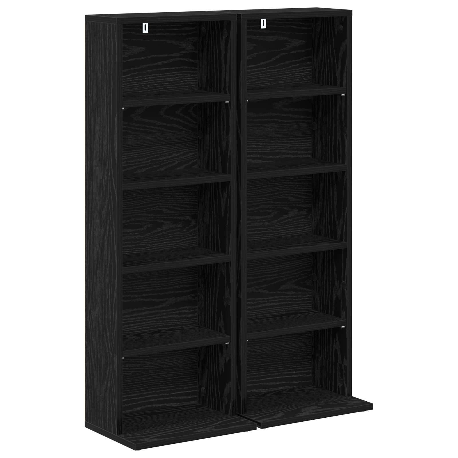 vidaXL Schranksystem CD Regal 2 Stk. Schwarze Eiche 33 x 23,5 x 97,5 cm (2-St)