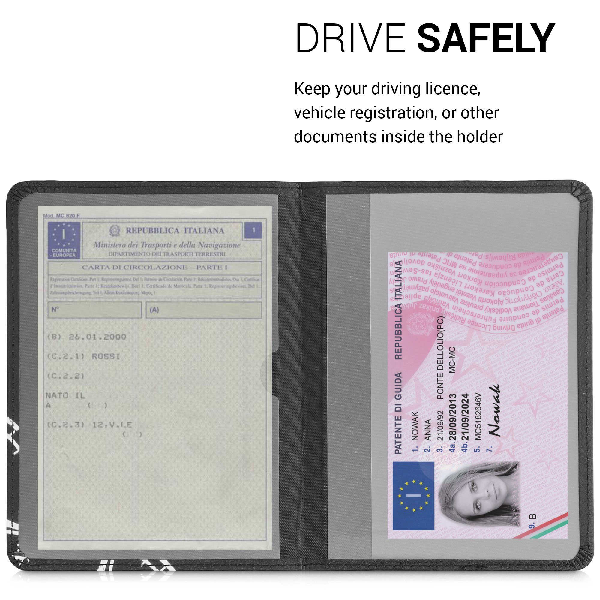 kwmobile Fahrzeugschein Hülle mit Kartenfächern - Kunstleder Etui Tasche  für Auto Zulassungsbescheinigung Führerschein Pink : : Fashion