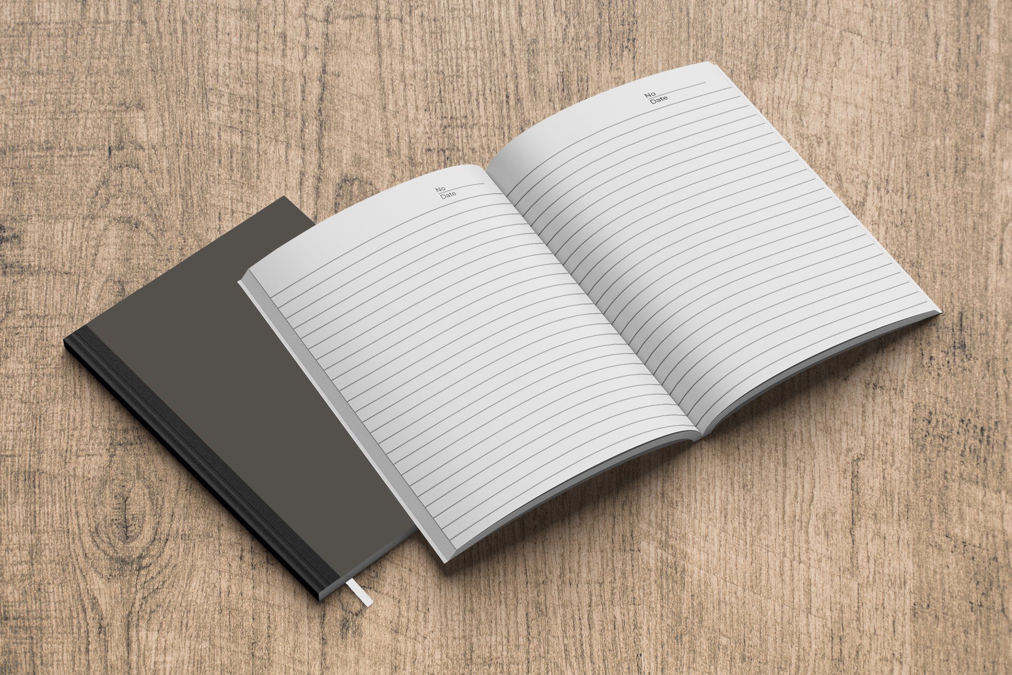 MuchoWow Notizbuch Grau Journal, Seiten, Tagebuch, - Einfarbig, Merkzettel, - Notizheft, 98 A5, Haushaltsbuch Farben