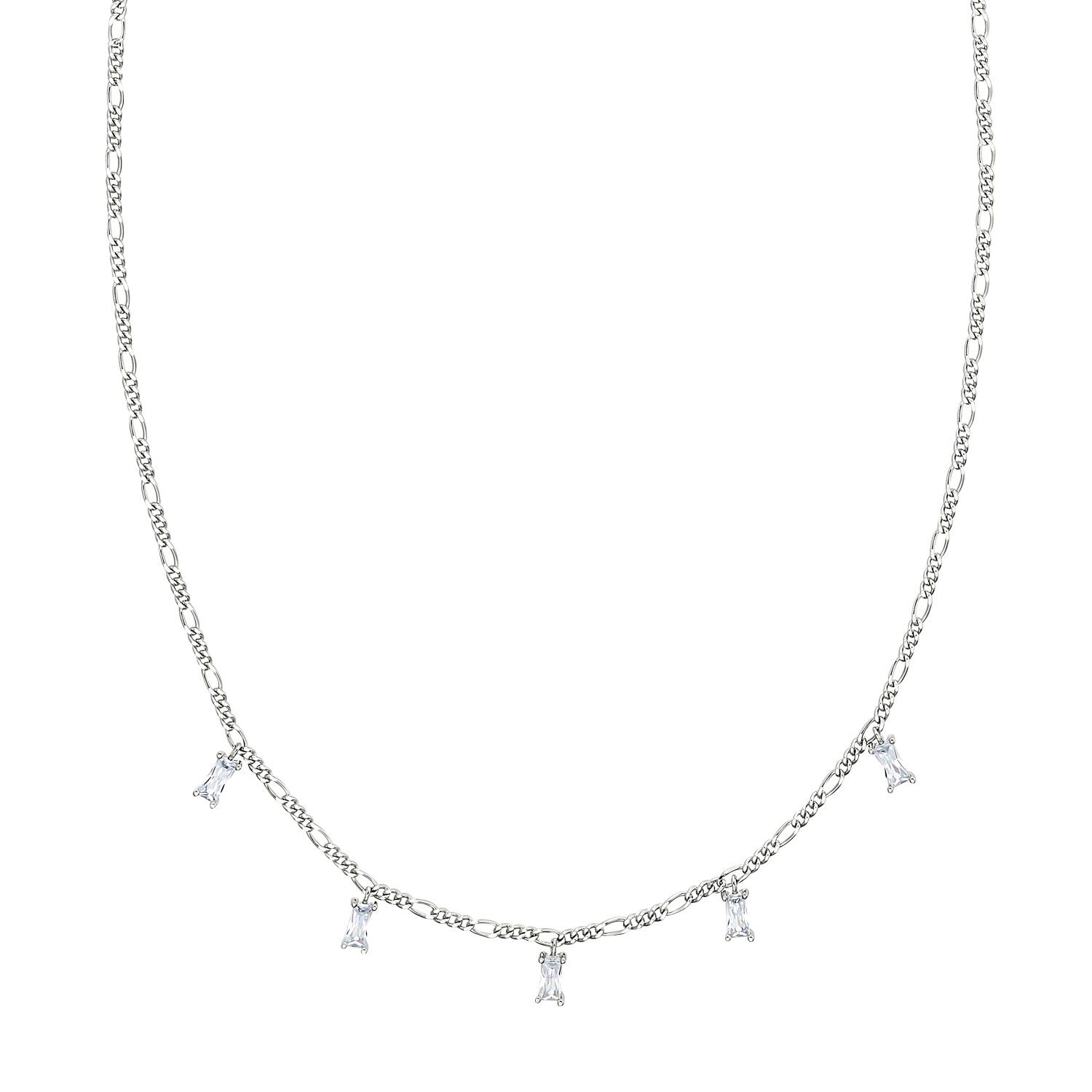Noelani Silberkette für Damen, 925 Sterling Silber, Zirkonia synth. (1-tlg., Kette mit Anhänger)