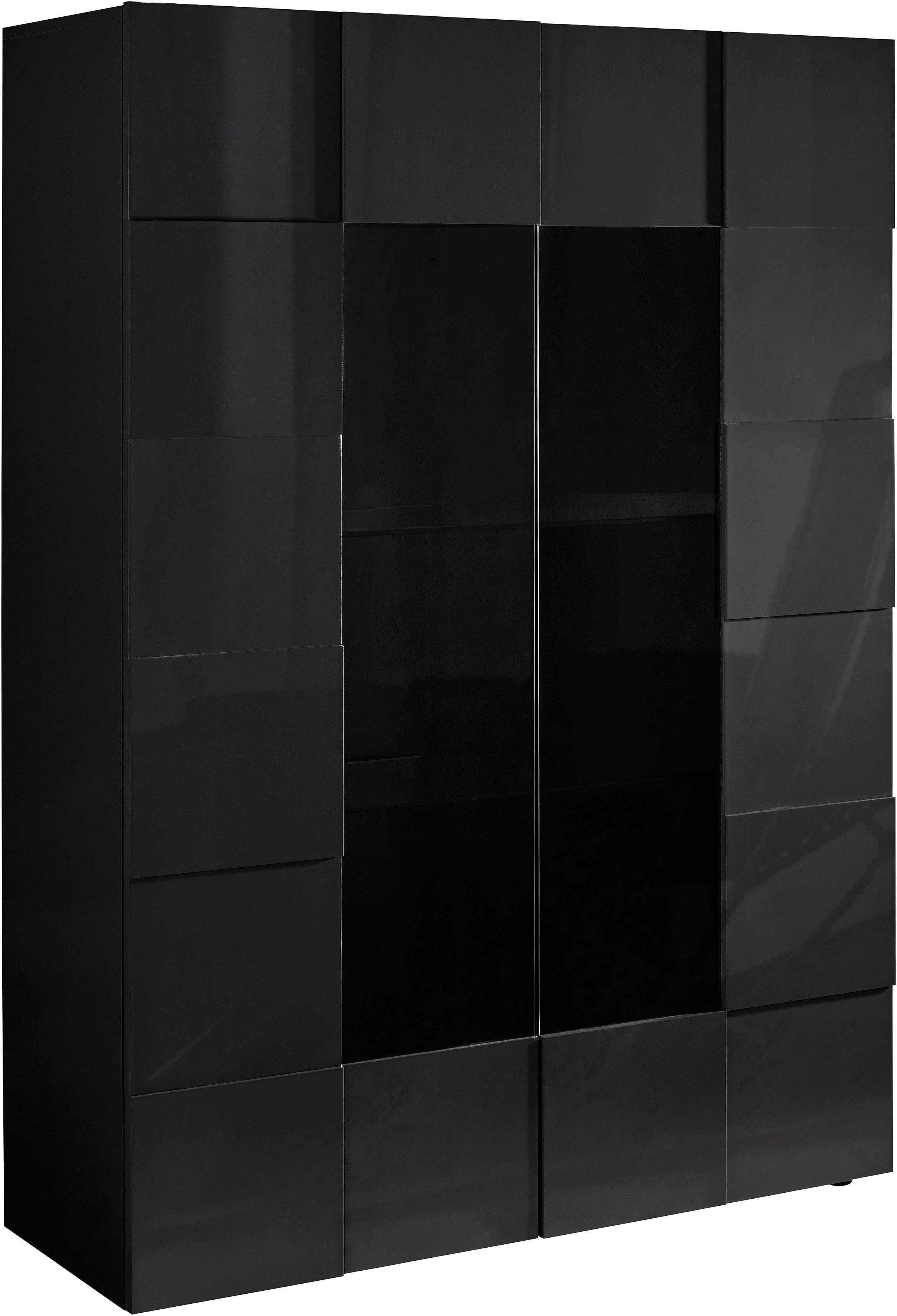 Home affaire Vitrine Dama Höhe 166 cm, Breite 121 cm, Stauraumvitrine mit 2 Türen, Standvitrine - Front in 3D-Optik, viel Stauraum, verschiedene Farben