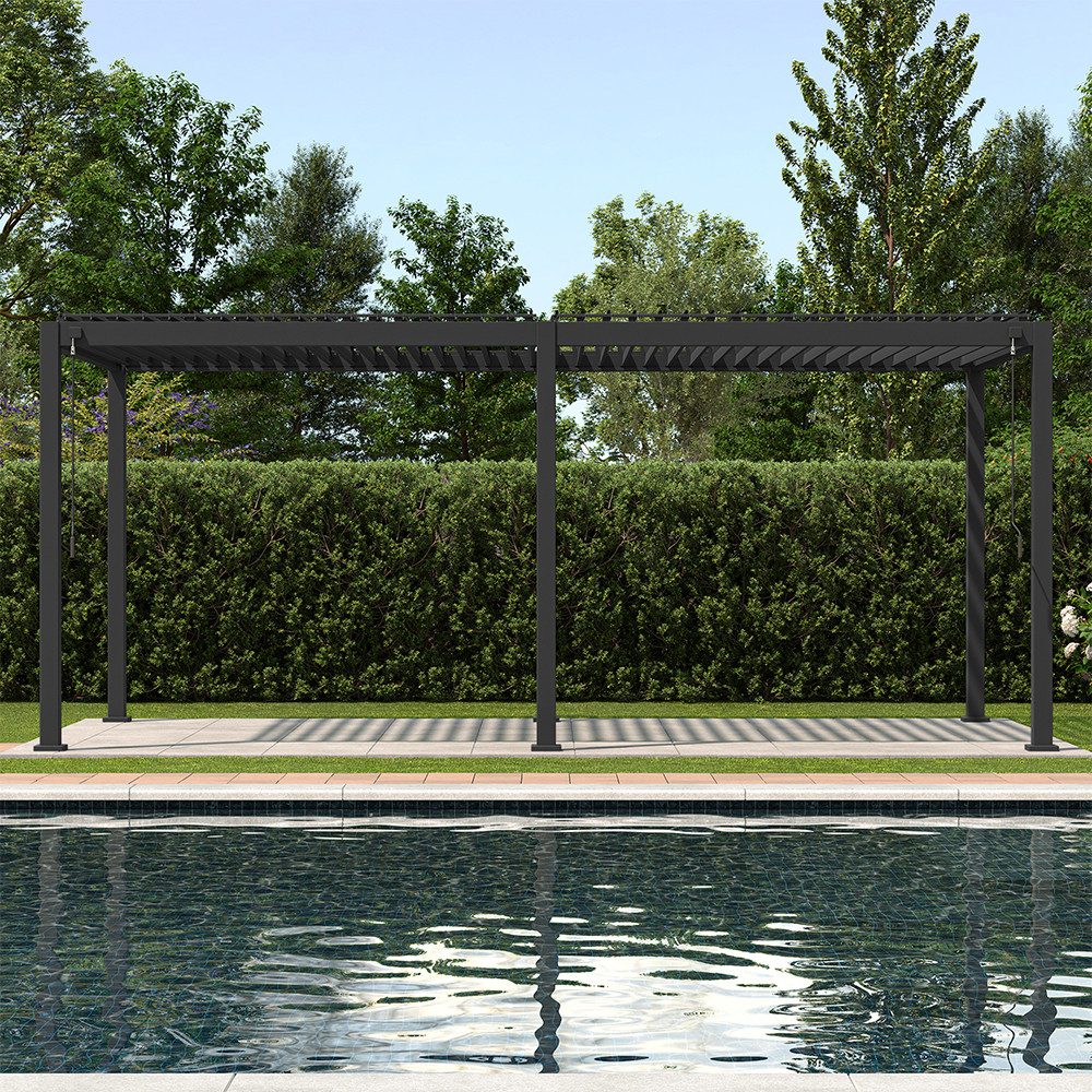 Mirador Pergola 111DA Pavillon mit Lamellendach Aluminium, (Packung), Terrassenüberdachung Wasserdicht Anthrazit