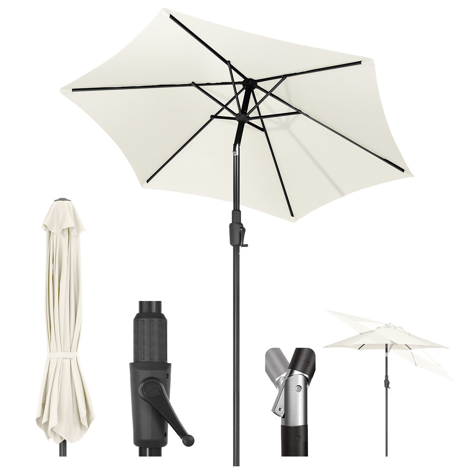 Sekey Sonnenschirm 220 cm Sonnenschirm mit günstig online kaufen