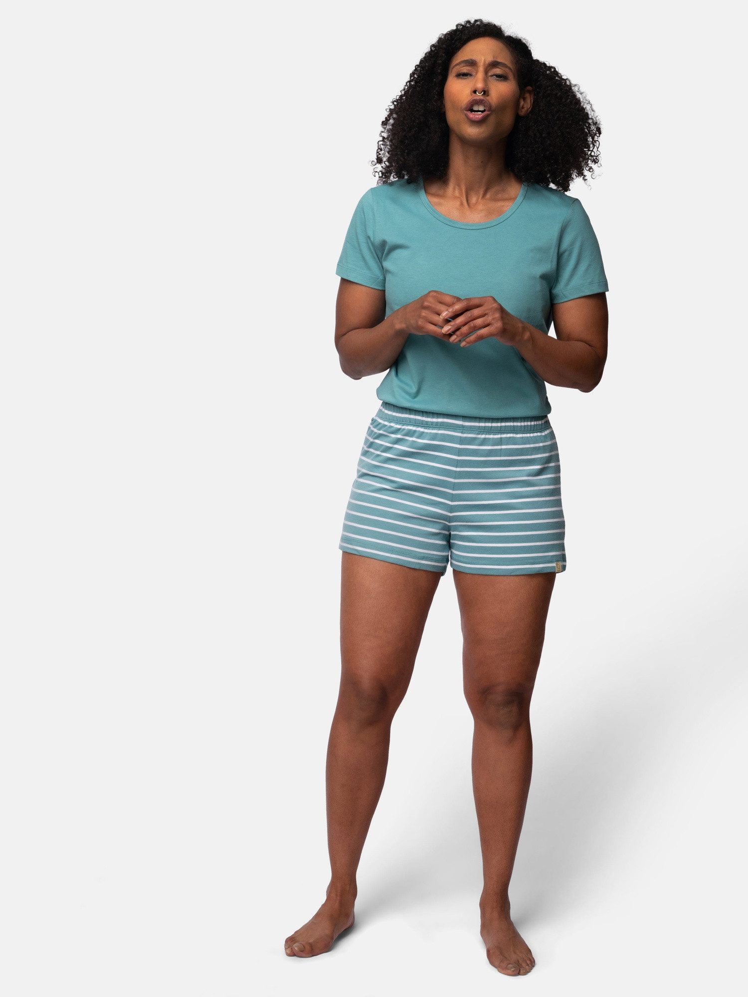 greenjama Pyjamashorts mit Streifen, Biobaumwolle günstig online kaufen