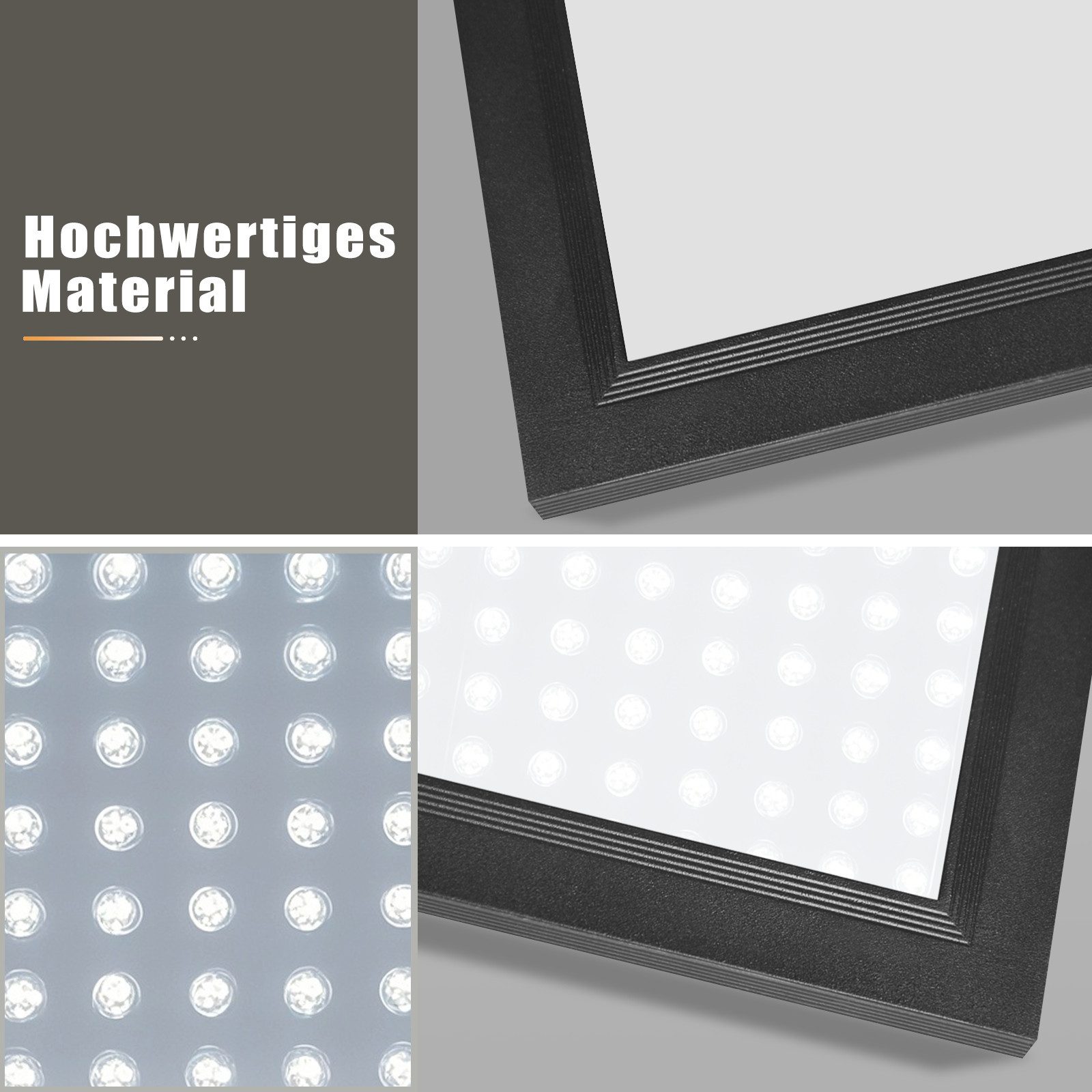 Nettlife LED Panel Deckenleuchte 100/120x30CM Schwarz/Weiß Dimmbar 40W mit Fernbedienung, Dimmbar, LED fest integriert, warmweiß/neutralweiß/kaltweiß Deckenlamp – Bild 4 von 5
