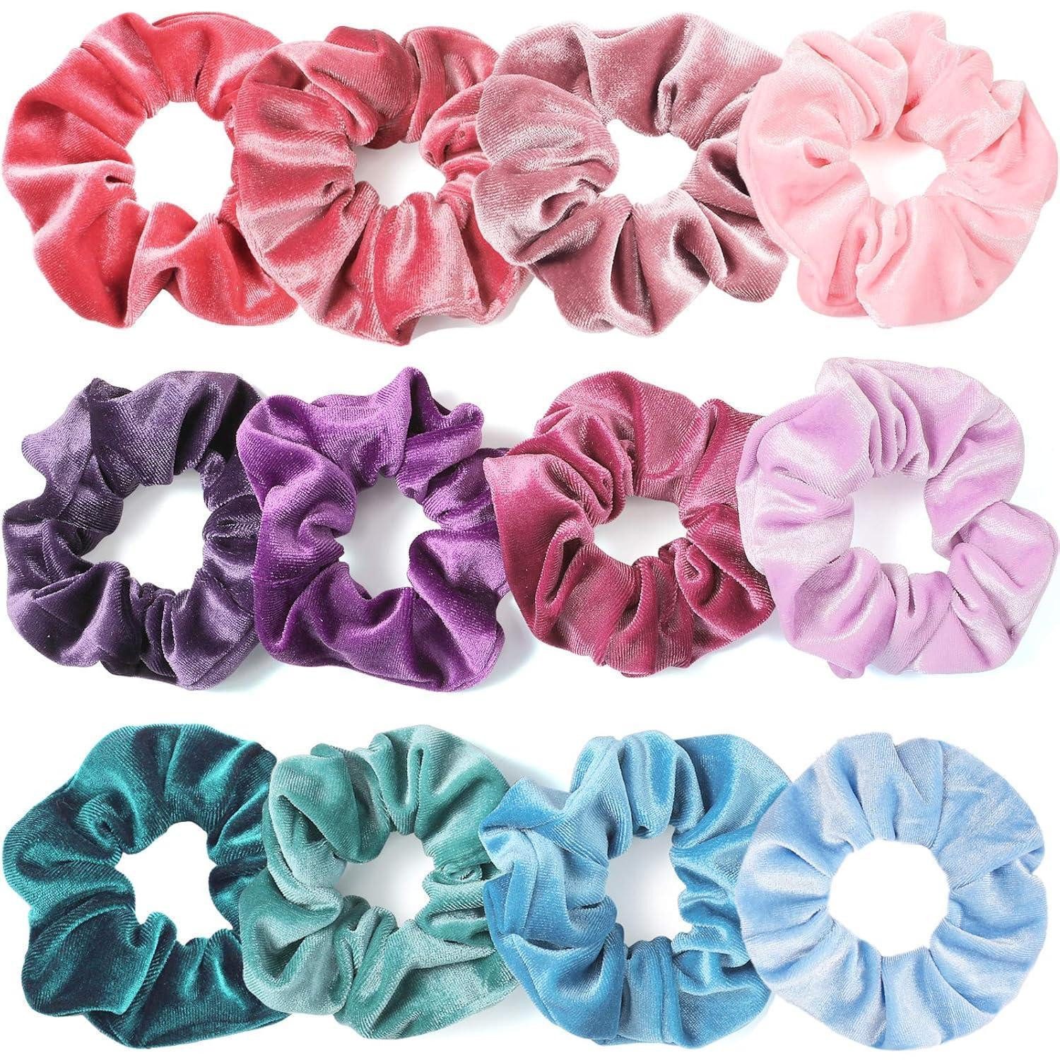 LuxusKollektion Haargummi Haargummis Scrunchies Samt Damen Mädchen Weich Elastisch Pastell 12er