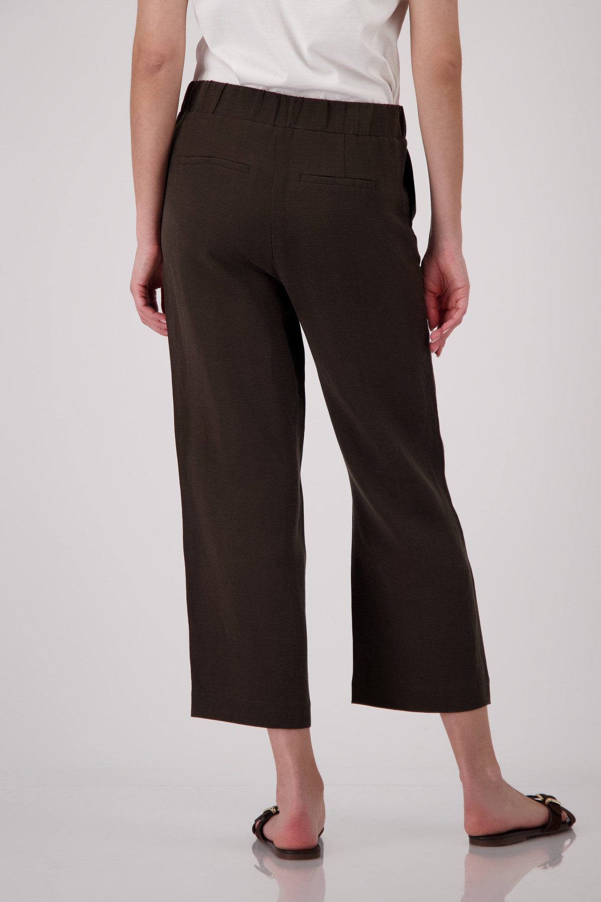 Monari 7/8-Hose Hose Sarah Basic Leinen Regular fit mit elastischem Bund