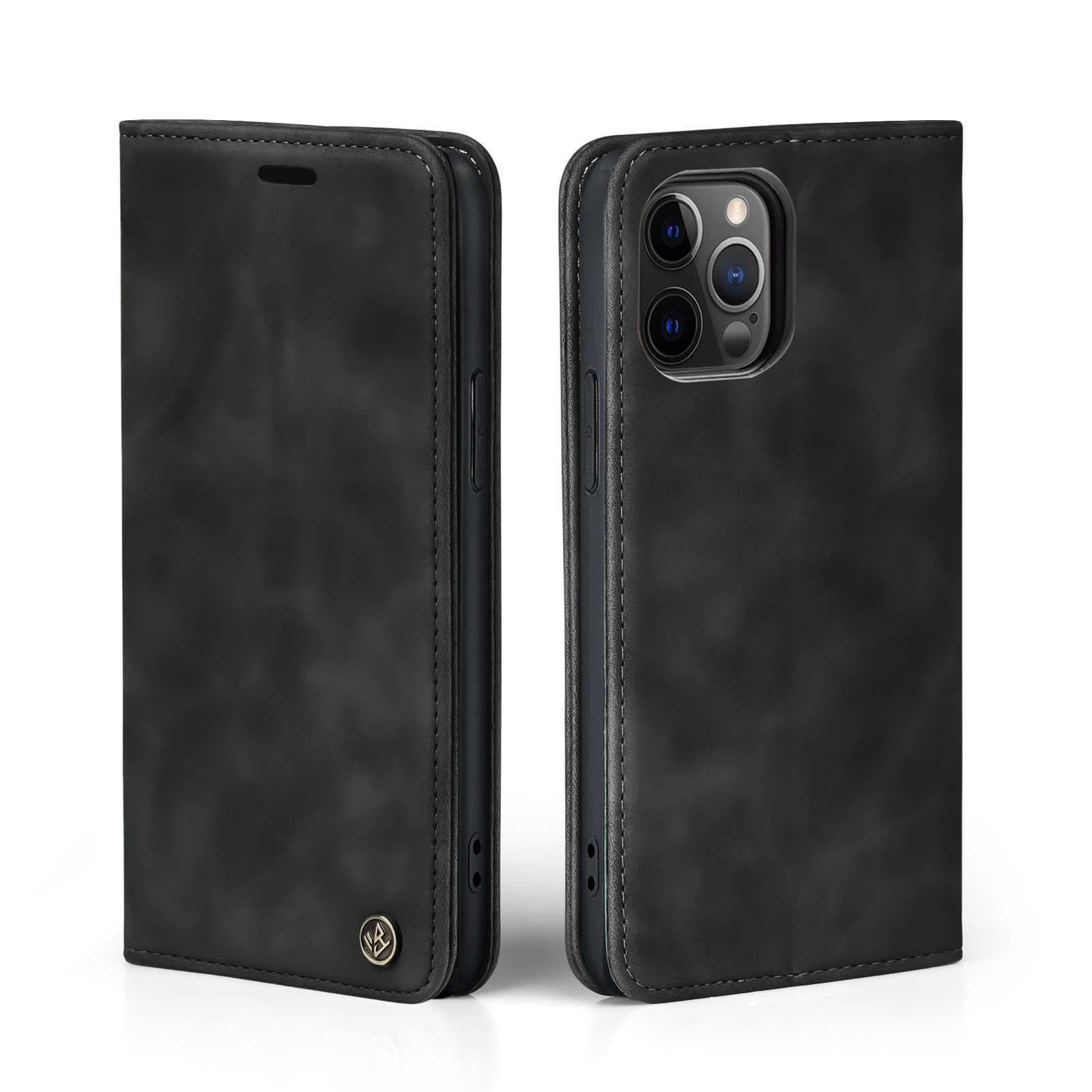 Tec-Expert Handyhülle Tasche Hülle für Apple iPhone 12 / 12 Pro 6.1 Zoll, 6.1, Cover Klapphülle Case mit Kartenfach Fliphülle aufstellbar