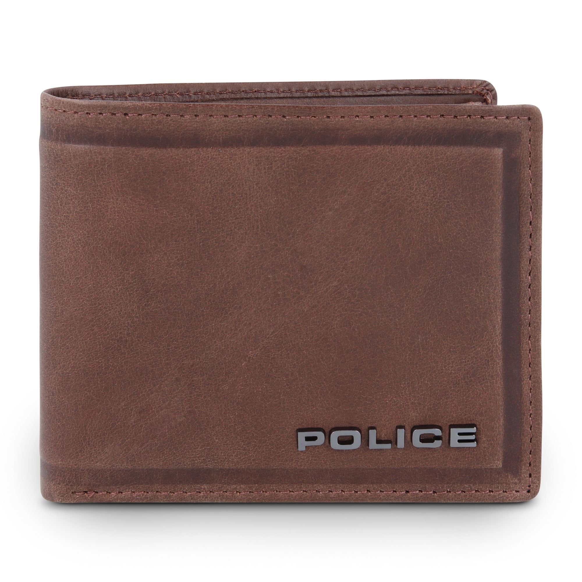 Leder Police Geldbörse, brown