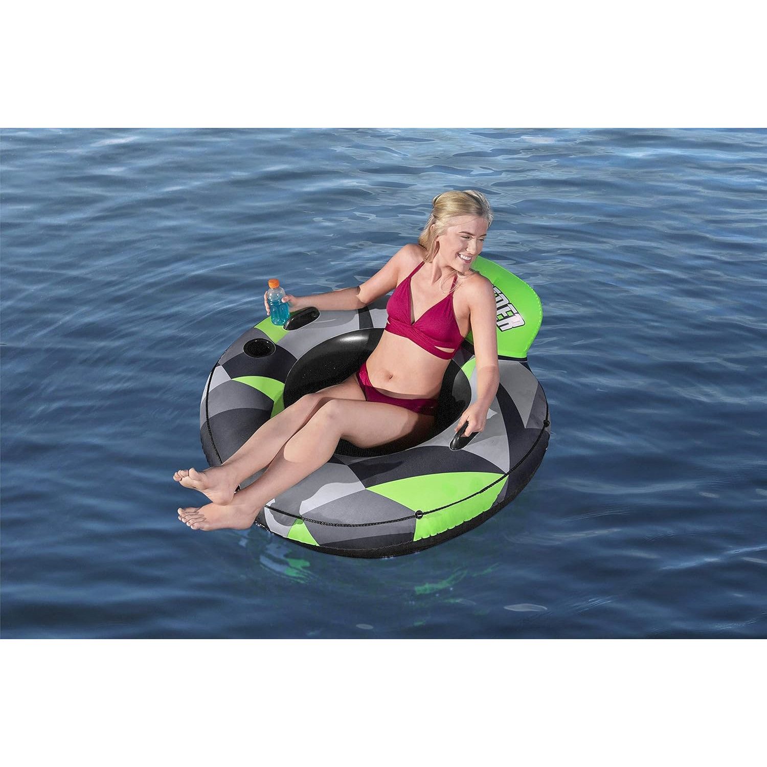Bestway Schwimmsessel Hydro-Force Rugged Rider I (135cm), mit integriertem Getränkehalter und Handgriffen