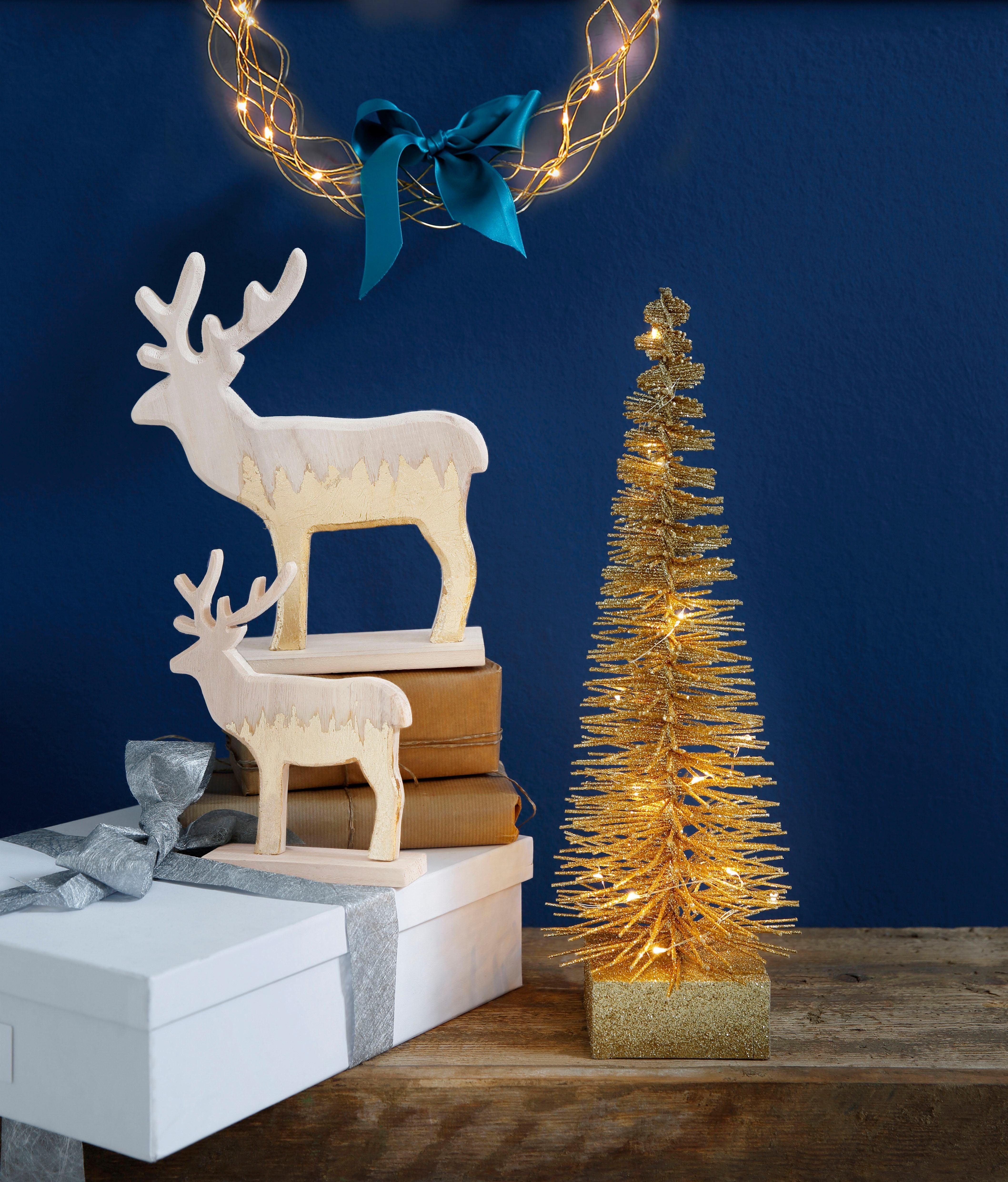 LED champagner fest mit Timerfunktion, Fernbedienung Creativ Baum und Timer LED integriert, Weihnachtsdeko, light