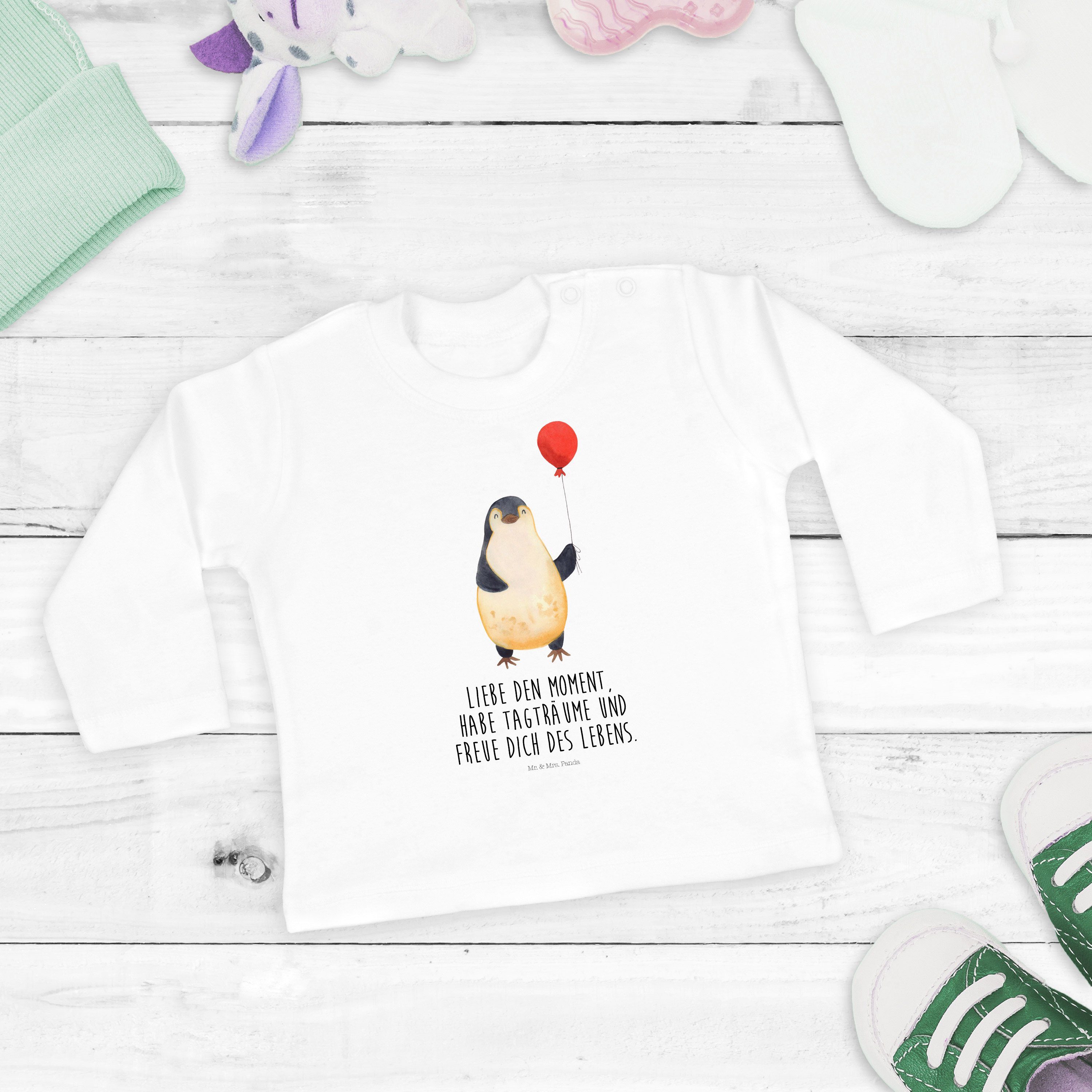 Luftballon Mrs. Panda - Pinguin Strampler Leben, B Mr. (1-tlg) Geschenk, neues - & Bio, Weiß Lebenslust,