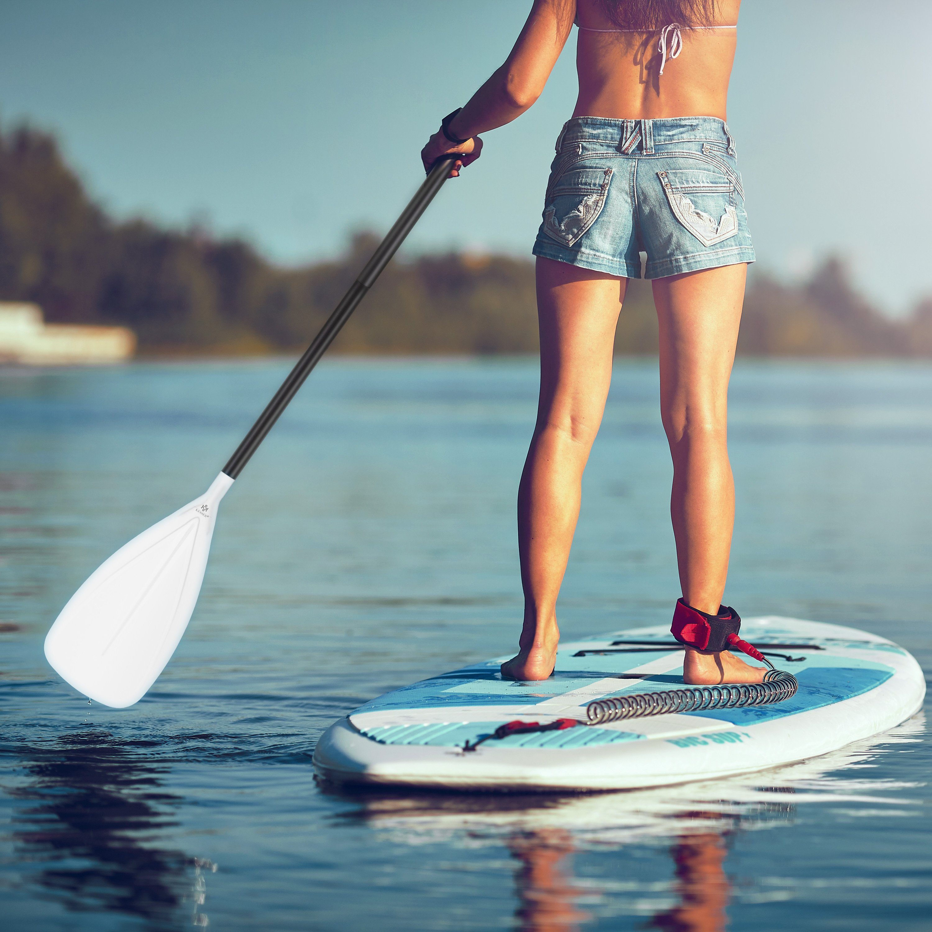SUP-Paddel, SUP Board für Stand-Up Kayak weiß Paddle Paddling 3-teilig KESSER