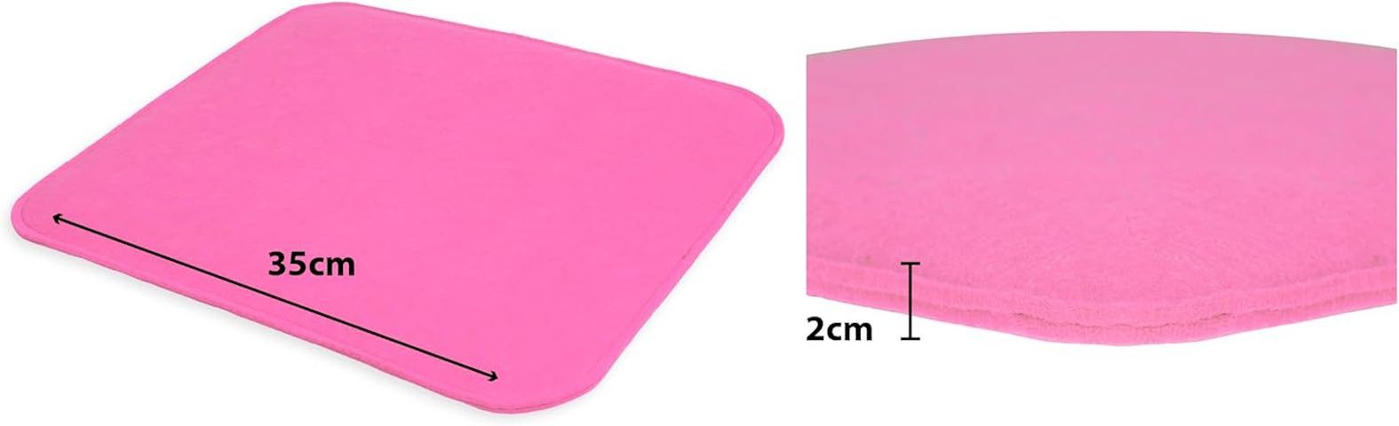 sunnypillow Stuhlkissen 4er Set Stuhlkissen aus Filz quadratisch 35x35 cm Filzkissen, Rosa