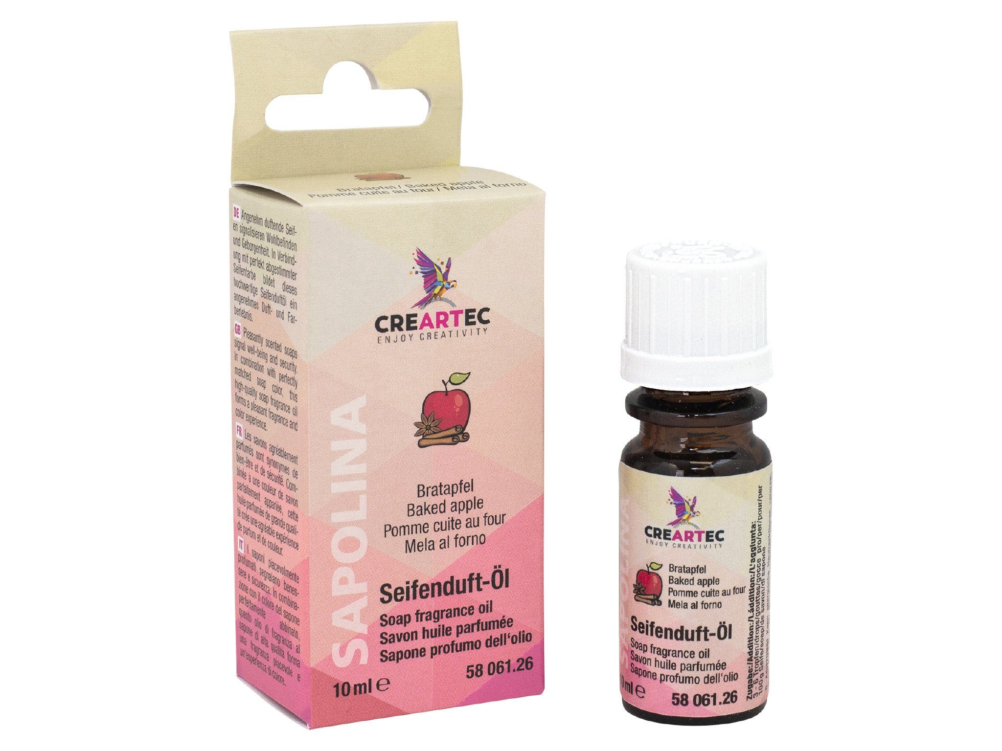 CREARTEC Seifenduftöl Sapolina Duft Bratapfel - 10ml, zur Herstellung von frisch riechender Seife - Made in Germany