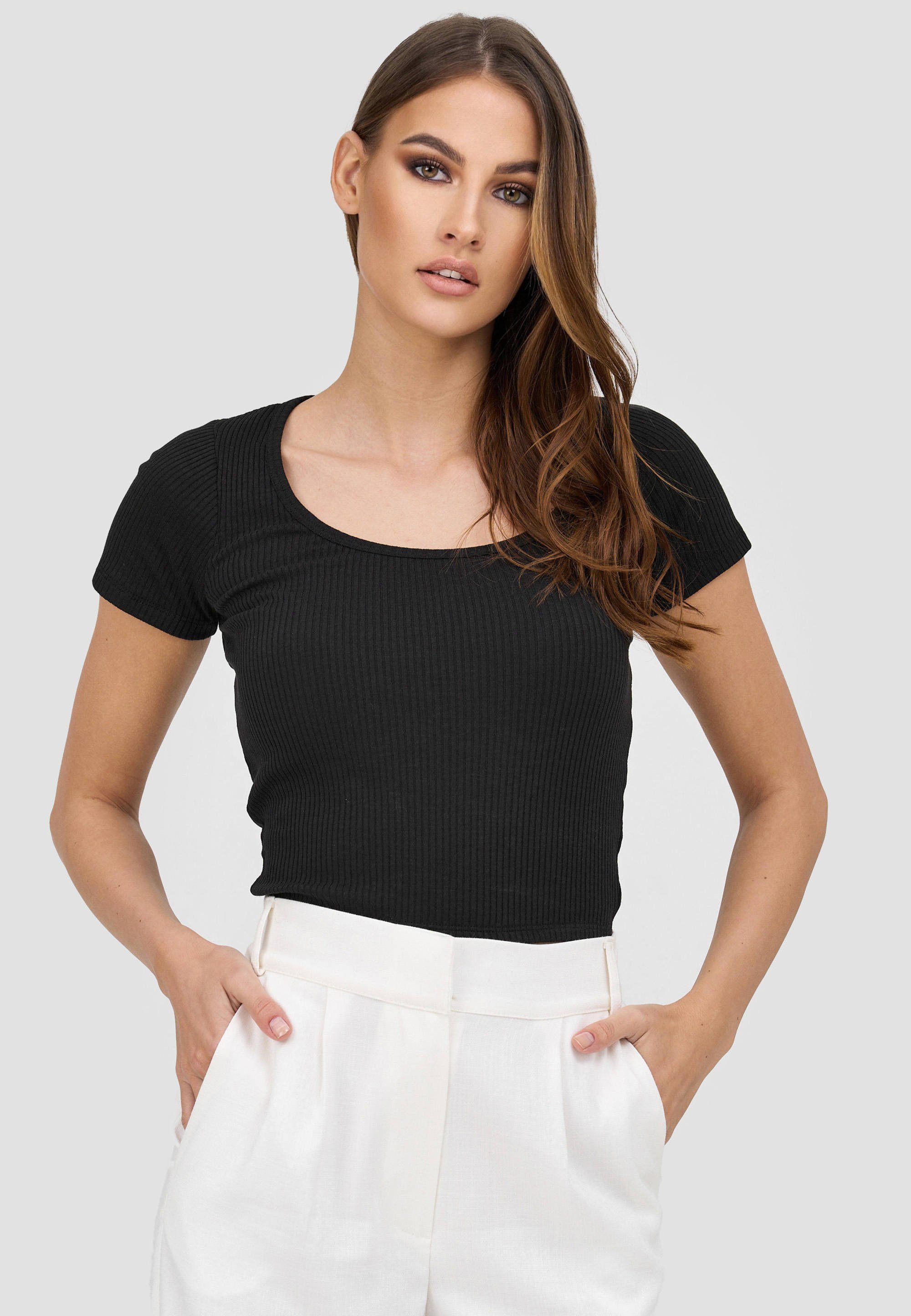 Damen Shirts Cotton Candy T-Shirt ZAZA im kurzen Cropped-Schnitt