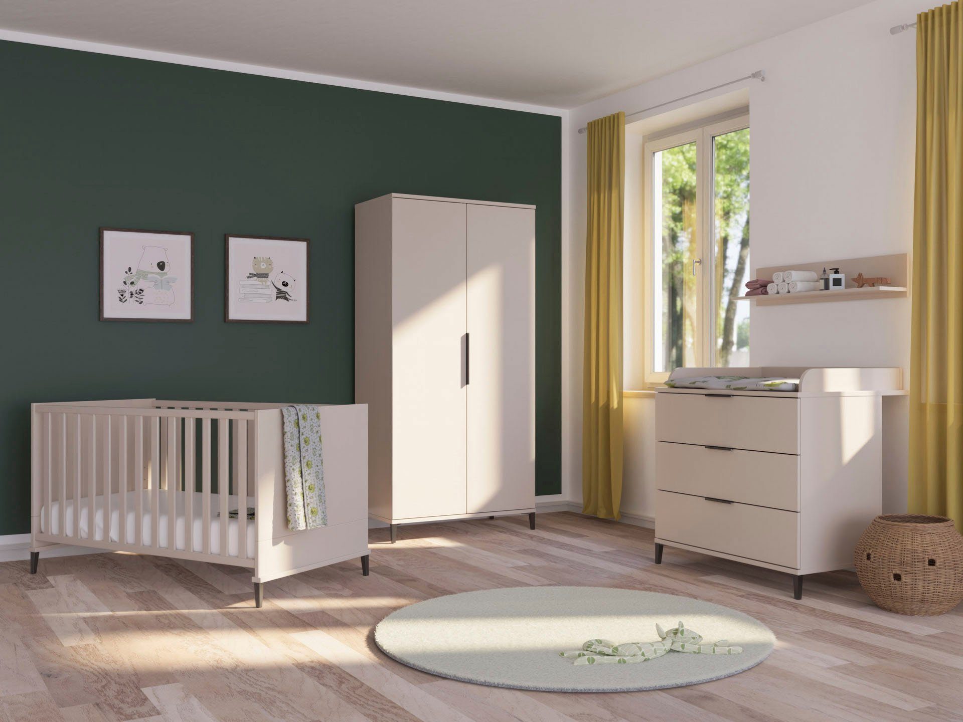 Home affaire Babybett ARI, 4-fach höhenverstellbar, umbaubar zum Juniorbett Kindersofa