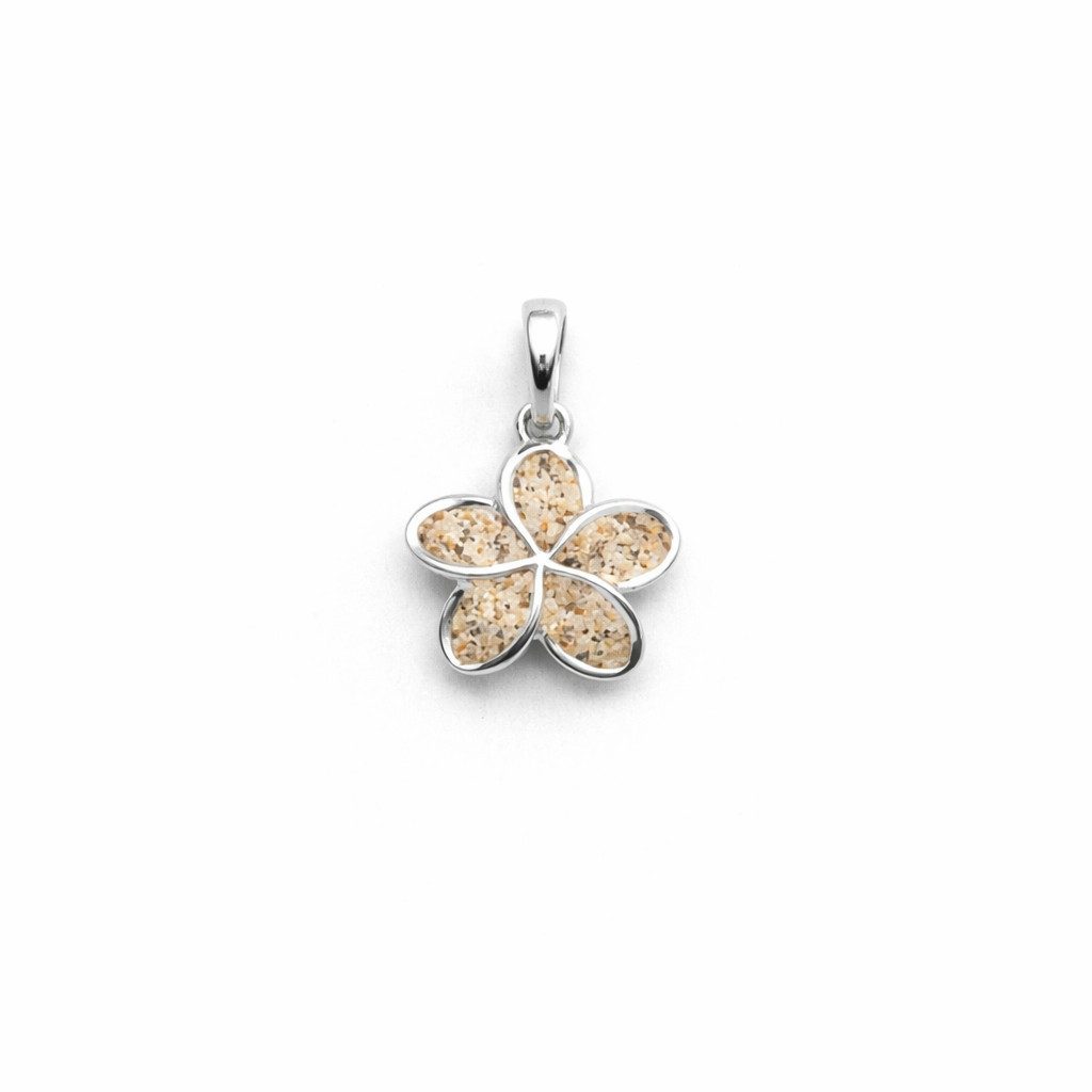 DUR Kettenanhänger P5015 Plumeria Blüte 925 Silber Strandsand 11,5 mm