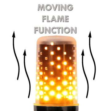 STAR TRADING LED Laterne LED Laterne Flamme LED mit bewegtem Feuereffekt 23cm 15cm Timer, LED Classic, gelb