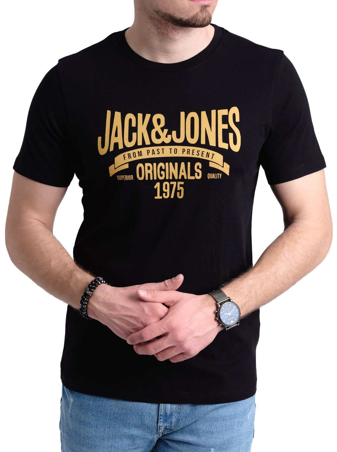 Jack & Jones Print-Shirt T-Shirt mit Aufdruck aus Baumwolle OPT 5