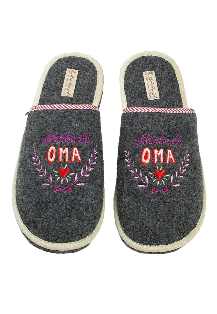 ADELHEID Allerbeste Oma Filzpantoffel Pantoffel