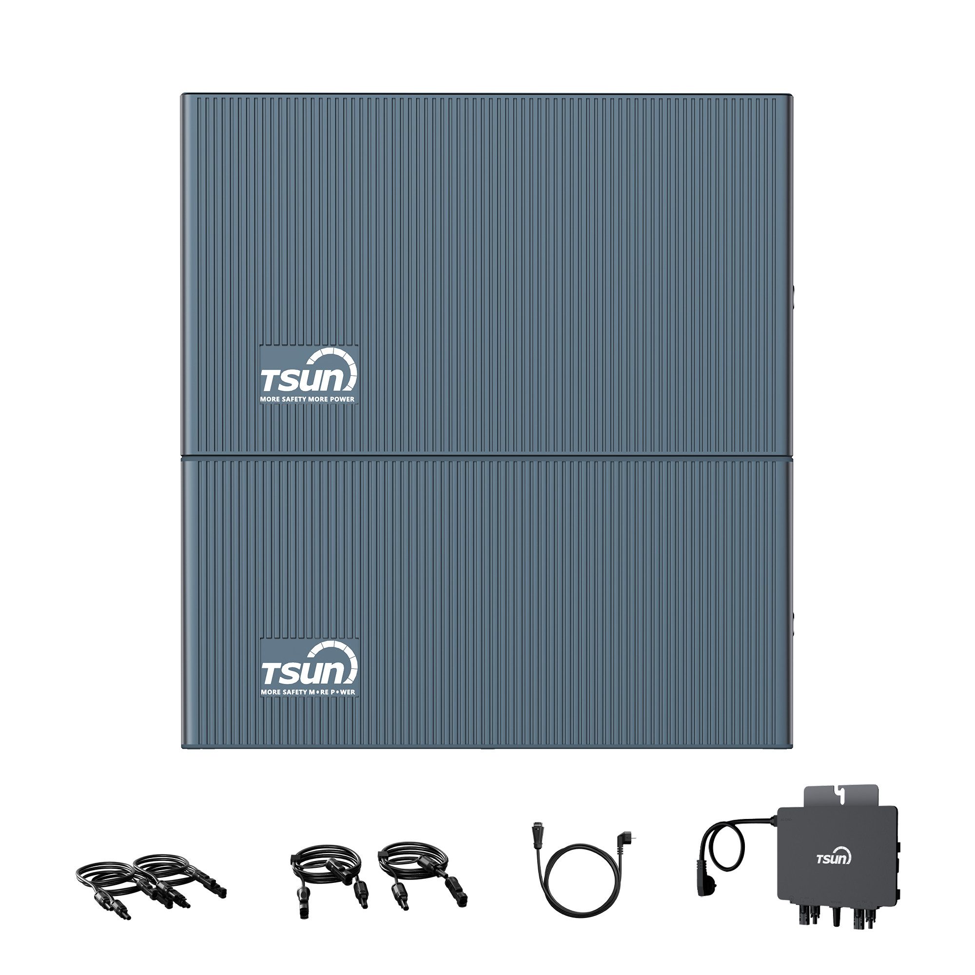 Tsun Balkonkraftwerk TSUN DCU2000Lite 2kWh Solarspeicher mit 800W Mikro‑Wechselrichter, (bis 10 kWh erweiterbar, 314Ah Industriezellen), 2400W PV Input mit Dual MPPT, Plug & Play