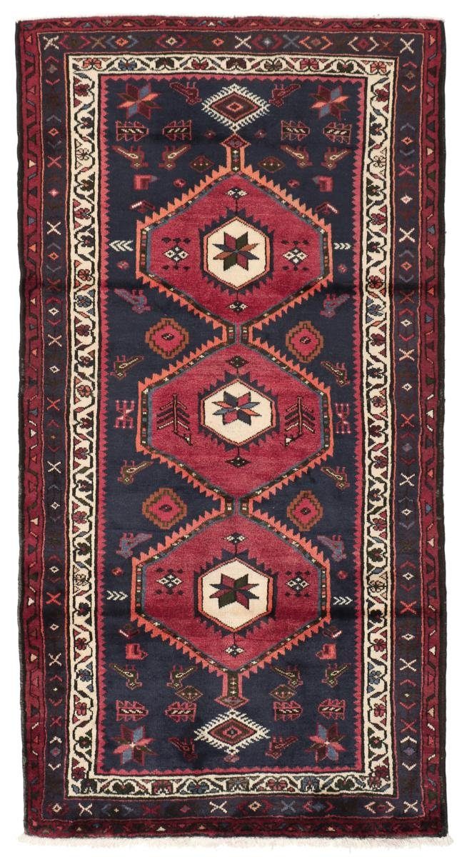 Orientteppich Hamadan 106x199 Handgeknüpfter Orientteppich / Perserteppich Läufer, Nain Trading, rechteckig, Höhe: 8 mm | Kurzflor-Teppiche