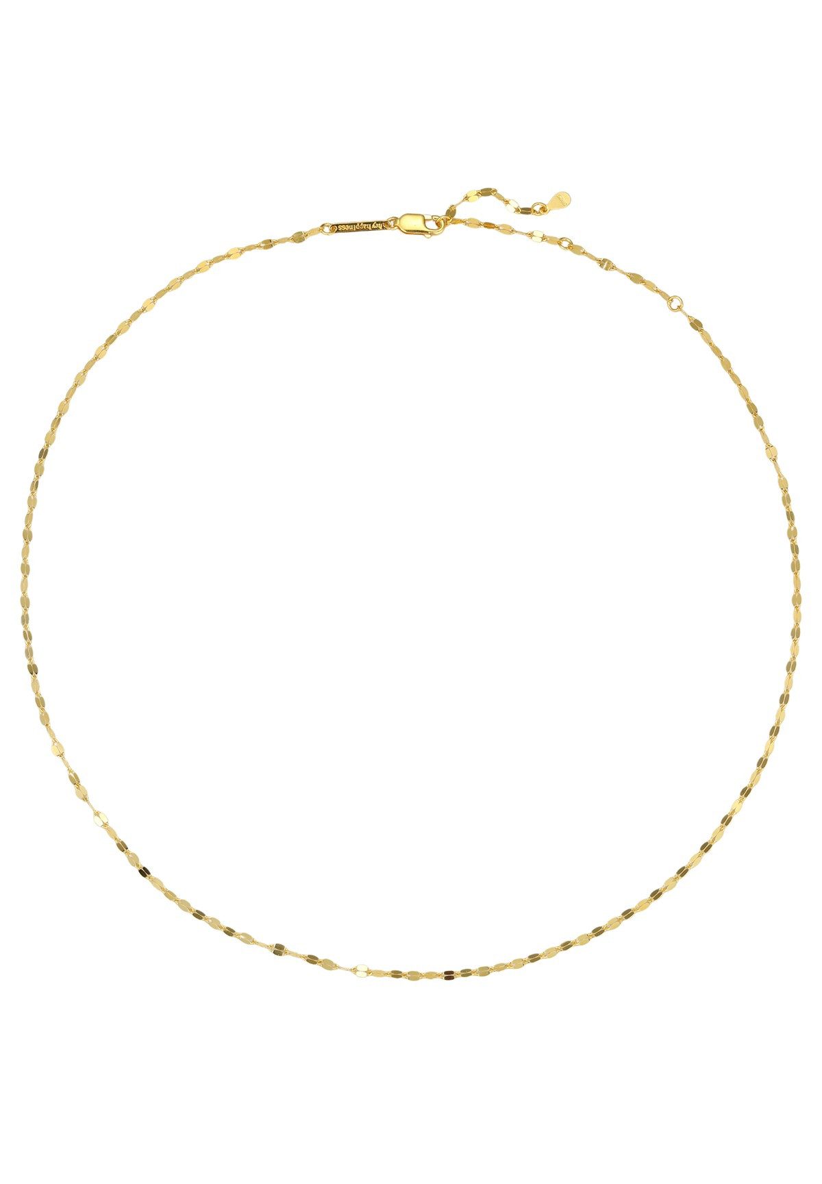 Hey Happiness Gliederkette 925 Silber Flache Rolo-Kette, für Herren, Vergoldete Männer Silber Halskette, Flachgliedriges Rolo-Design