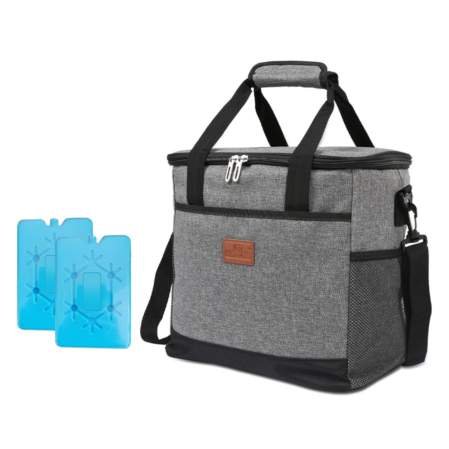 Picknickkorb Kühltasche mit Kühlelemente Picknicktasche Isoliertasche 25L Grau